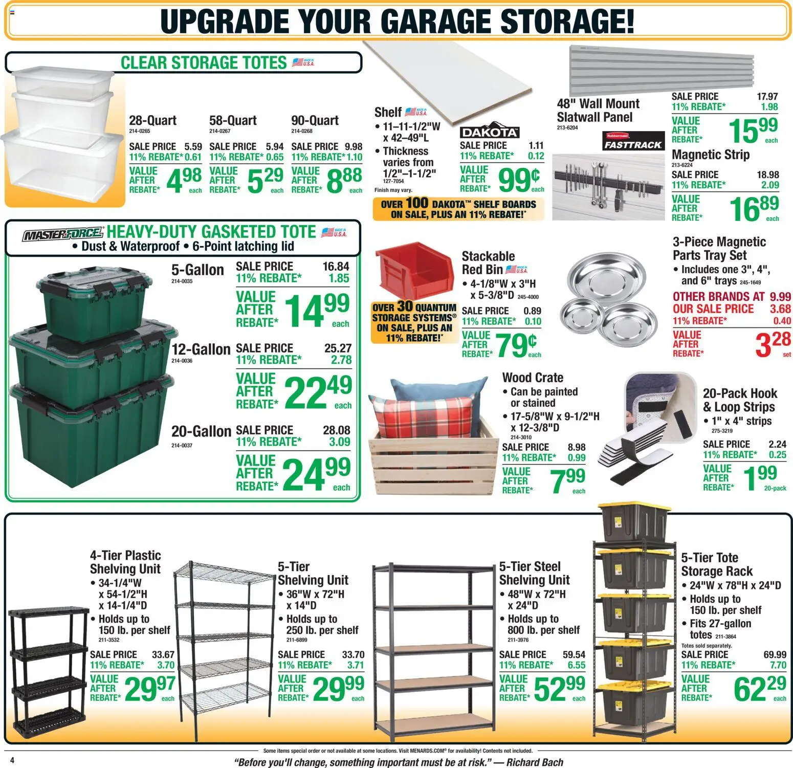 Menards Weekly Ad - valid from 10/01/2026 | Page: 6 | Products: Shelf, Hook