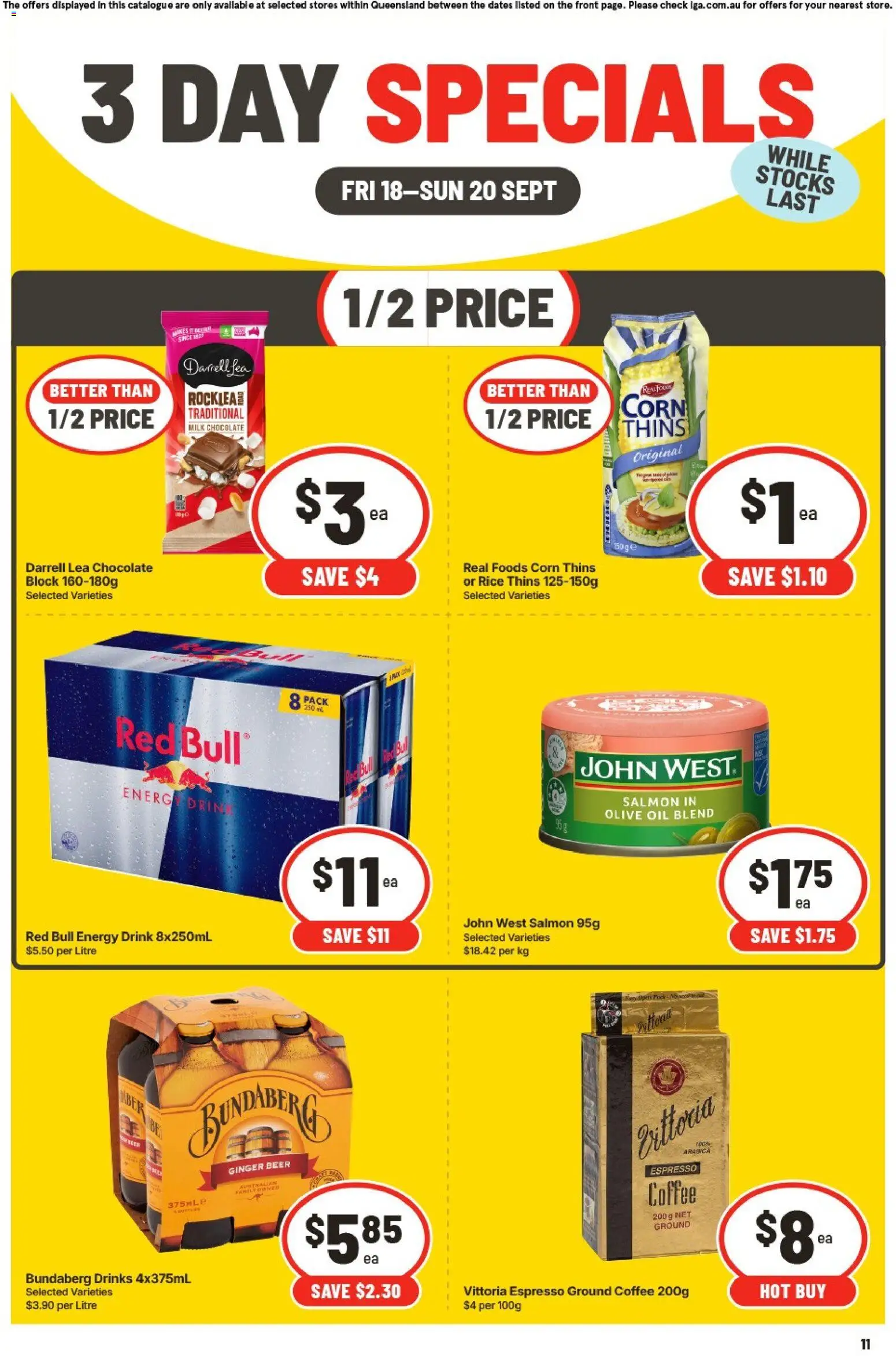 IGA catalogue - valid from 18/09/2026 | Page: 3 | Products: Milk, Oil, Ginger, Salmon
