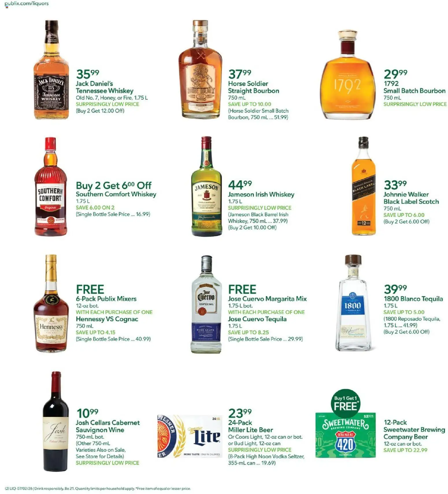 Publix Liquor Ad - valid from 07/02/2026 | Page: 2