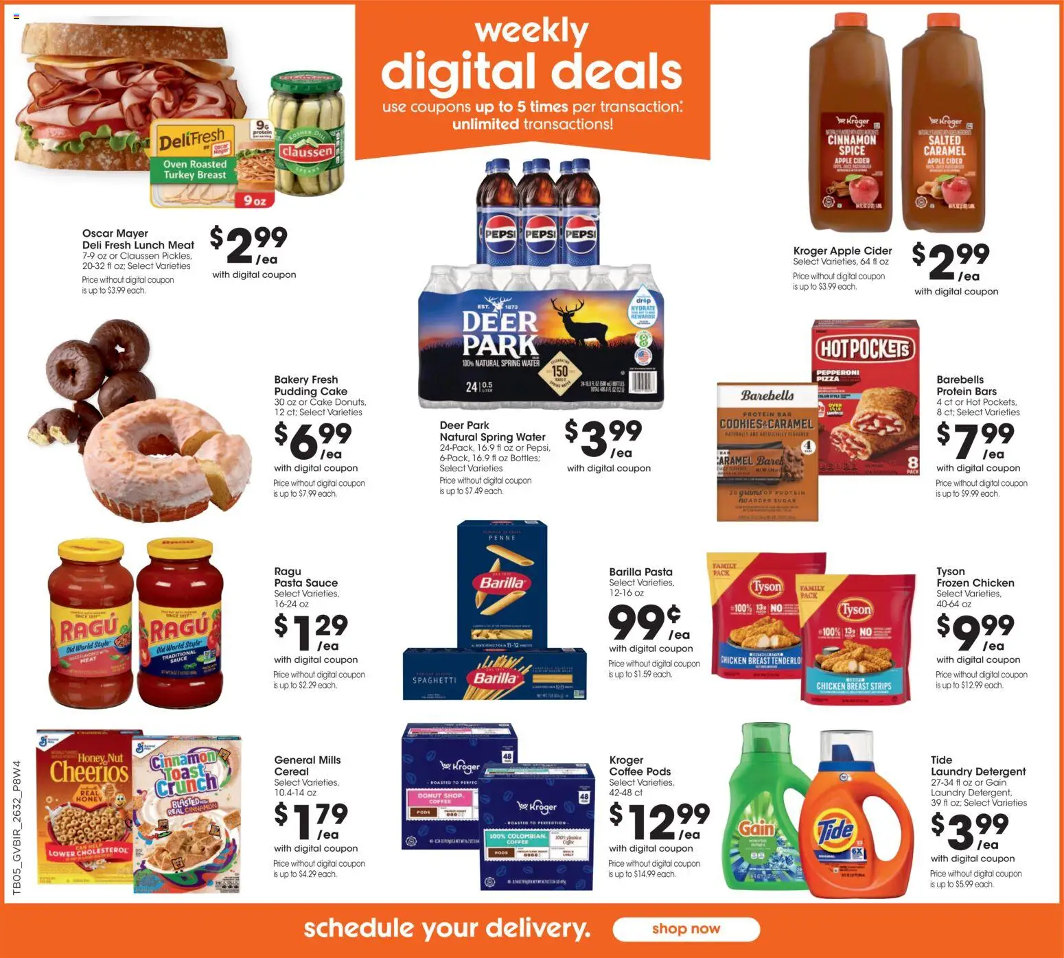 Kroger Ad - valid from 09/09/2026 | Page: 2 | Products: Cider, Spring water, Protein bar, Spaghetti