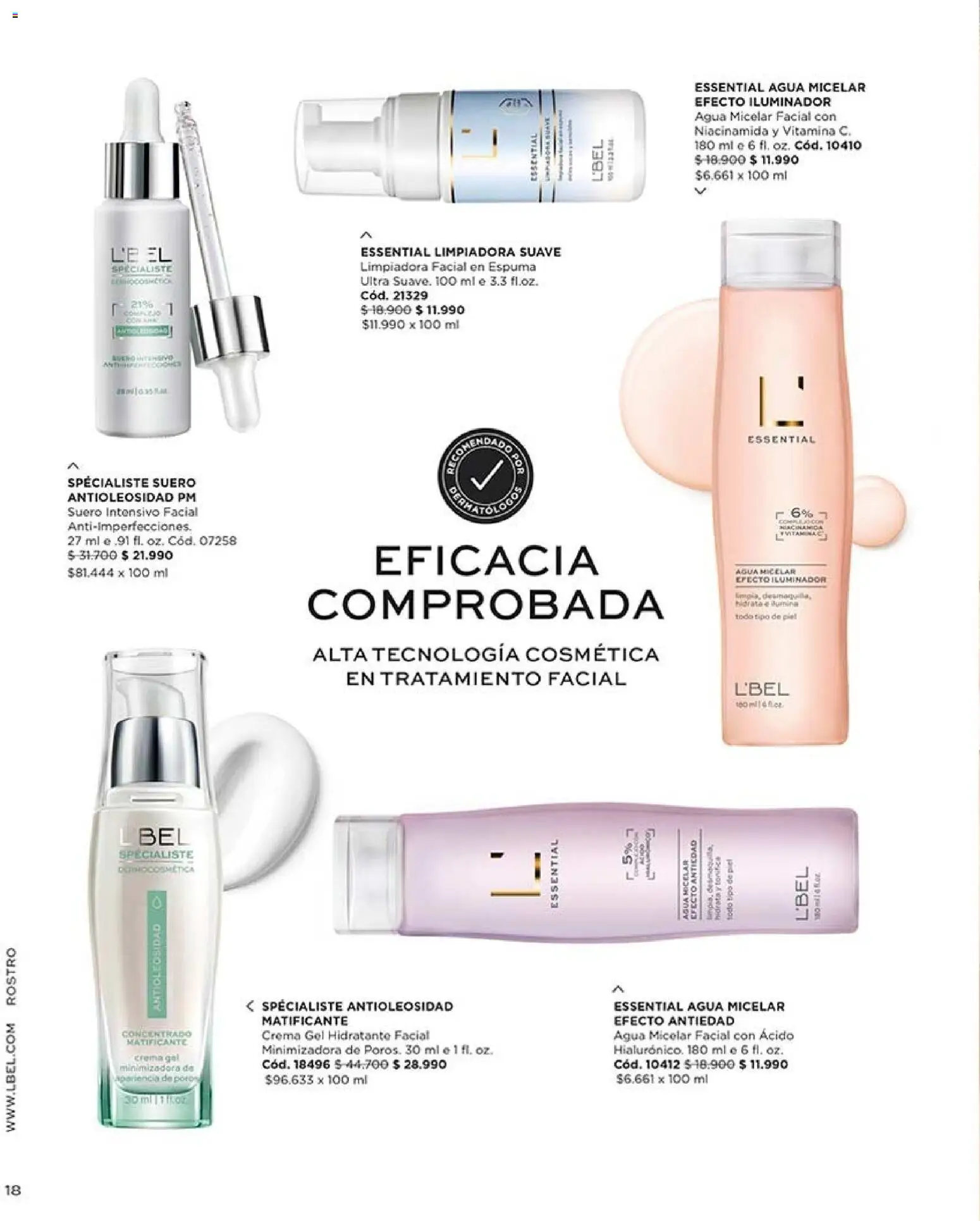 Catálogo L'Bel Campaña 15 │ válido desde el 06.09.2026 | Página: 18 | Productos: Agua, Espuma, Iluminador, Crema