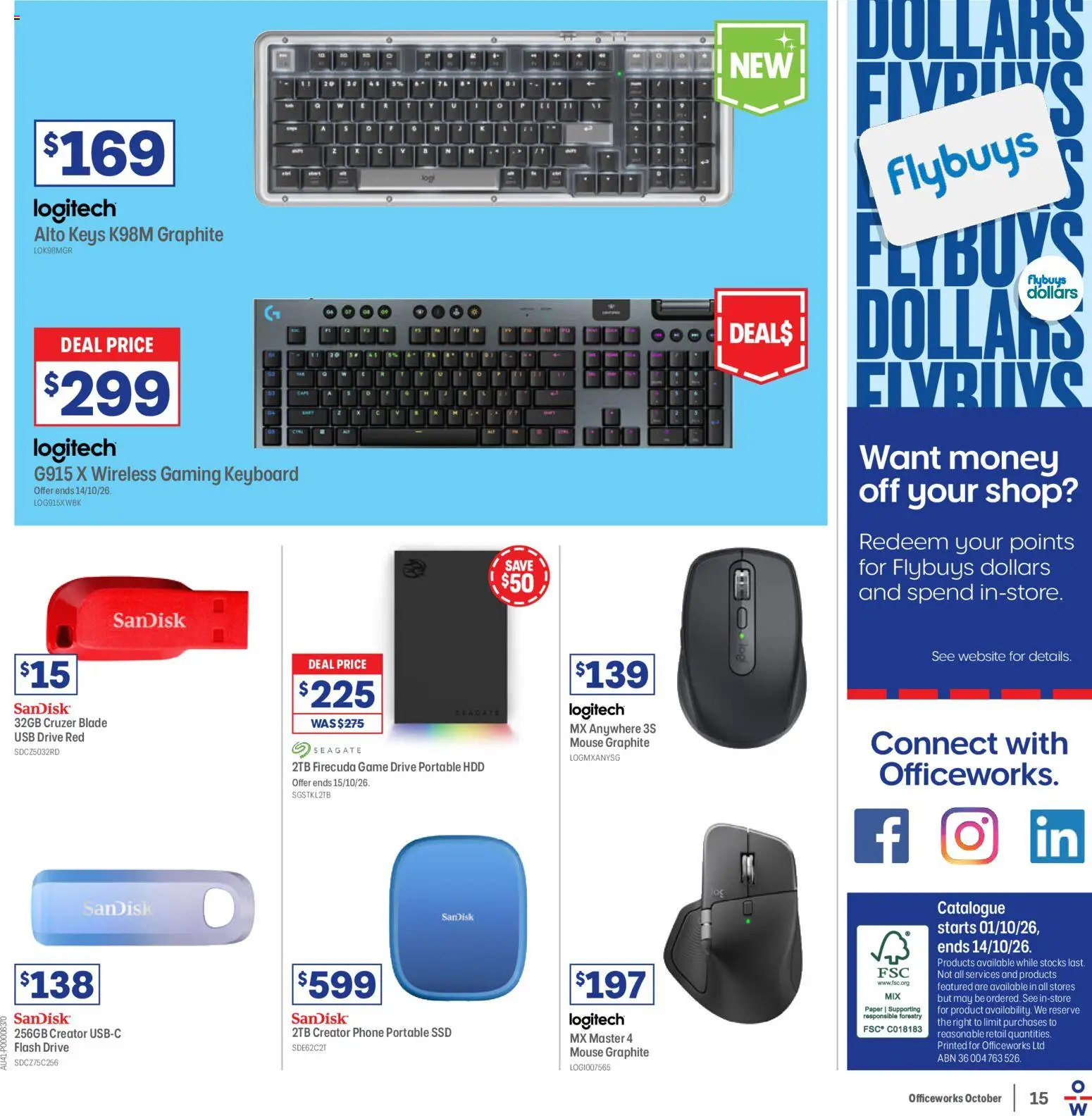 Officeworks catalogue - valid from 01/10/2026 | Page: 15 | Products: Phone, Mouse, Game, Portable