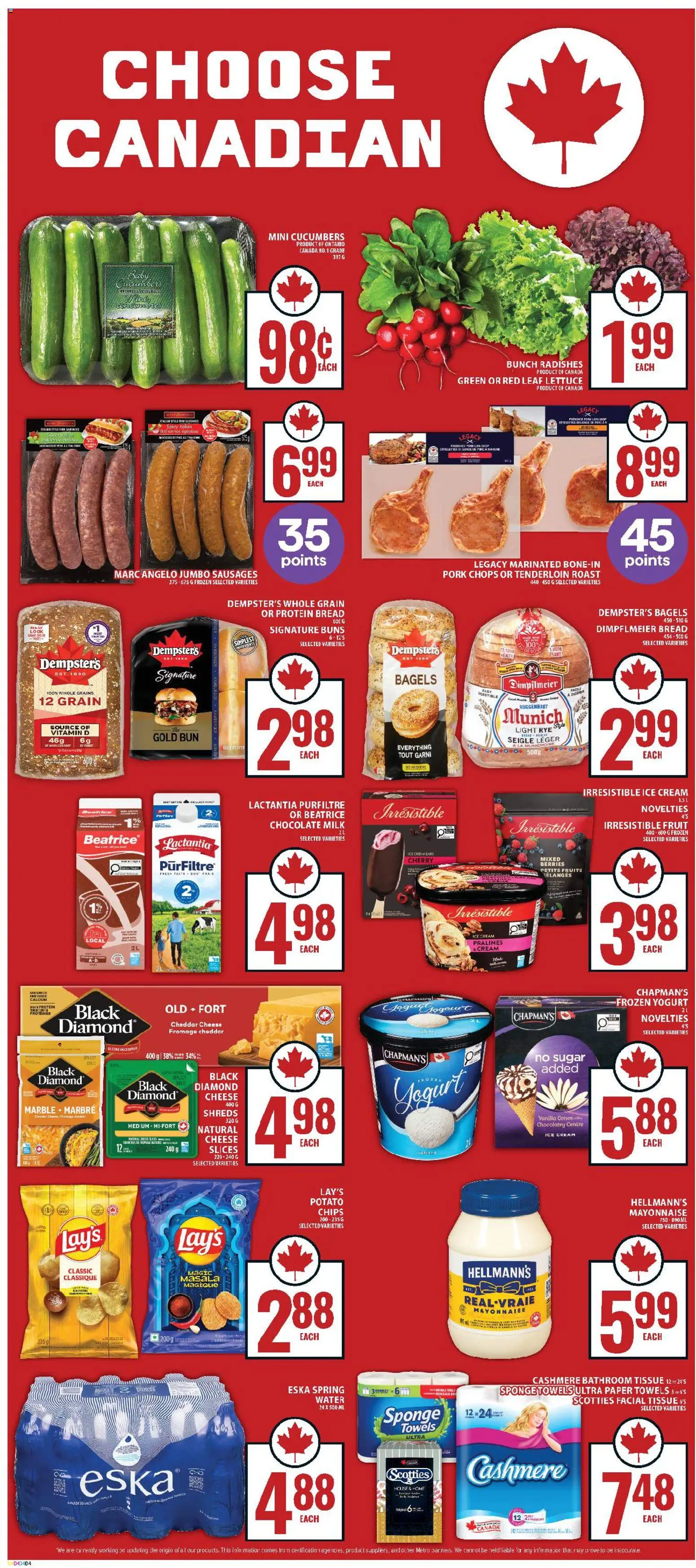 Food Basics flyer valid from 18.06.2026 | Page: 9 | Products: Cream, Ice cream, Cheese, Yogurt
