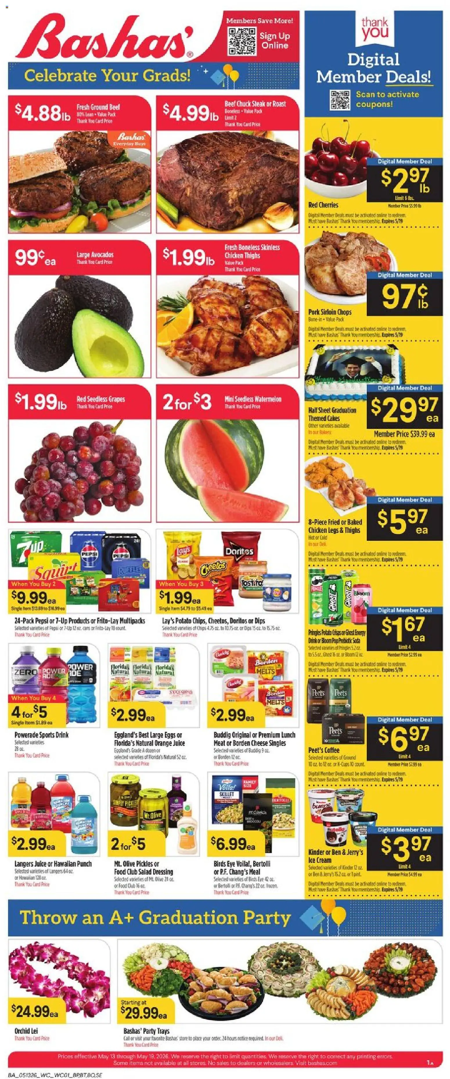 Basha's Weekly Ad - valid from 13.05.2026 | Page: 1 | Products: Wc, Oil, Ice cream, Salad