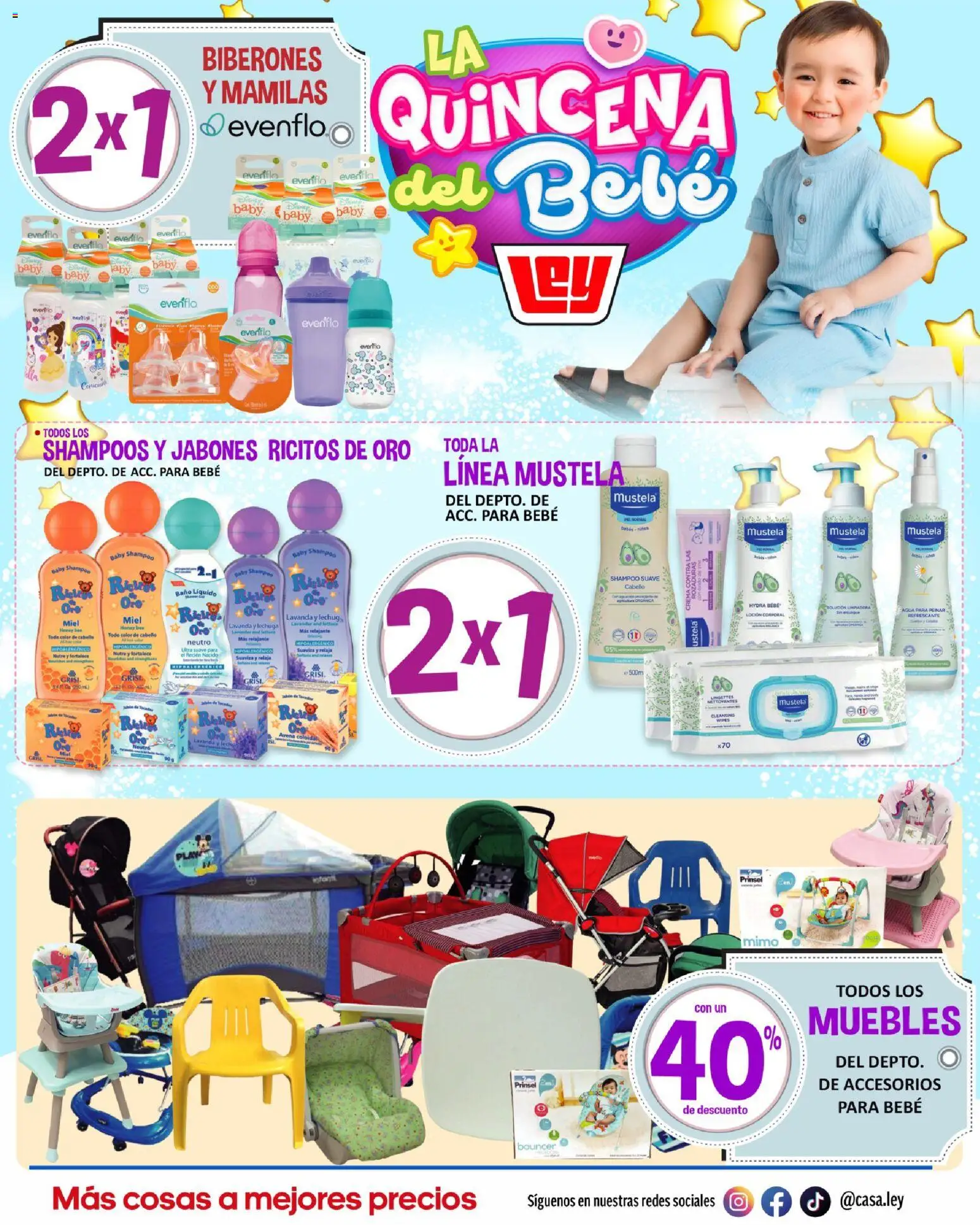 Nuevas ofertas de Casa Ley válidas en toda la República Mexicana desde el 16.05.2026. ¡Encuentra las mejores ofertas en Casa Ley folleto La Quincena del Bebé interior! | Página: 17 | Productos: Avena, Crema, Lechuga, Baño