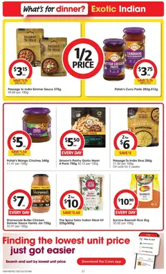 Preview of Coles catalogue - valid from 15/07/2026 | Page: 21 | Products: Curry, Rice, Spices, Garlic