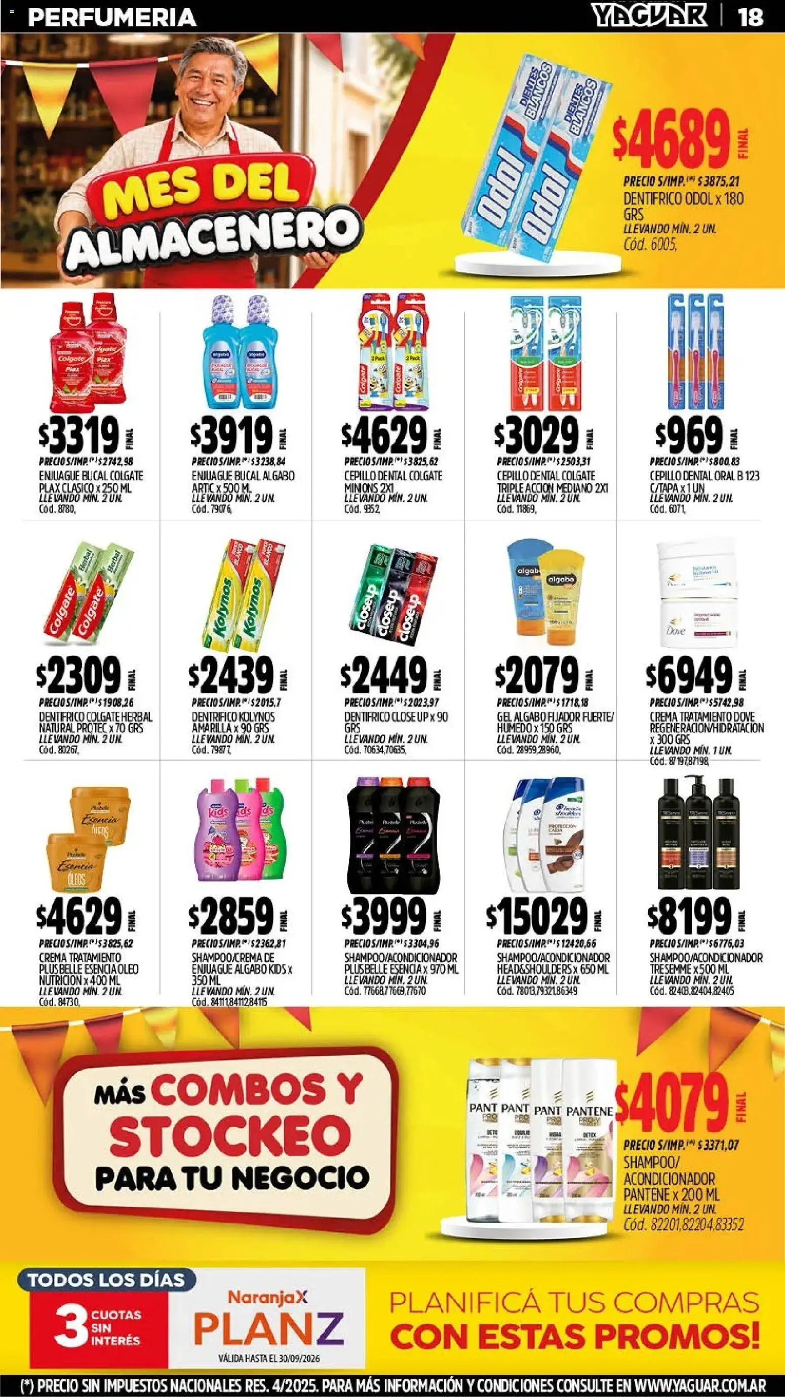 Yaguar - Oferta Semanal Neuquen │ válido desde el 28/09/2026 | Página: 18 | Productos: Cepillo, Fijador, Enjuague bucal, Crema