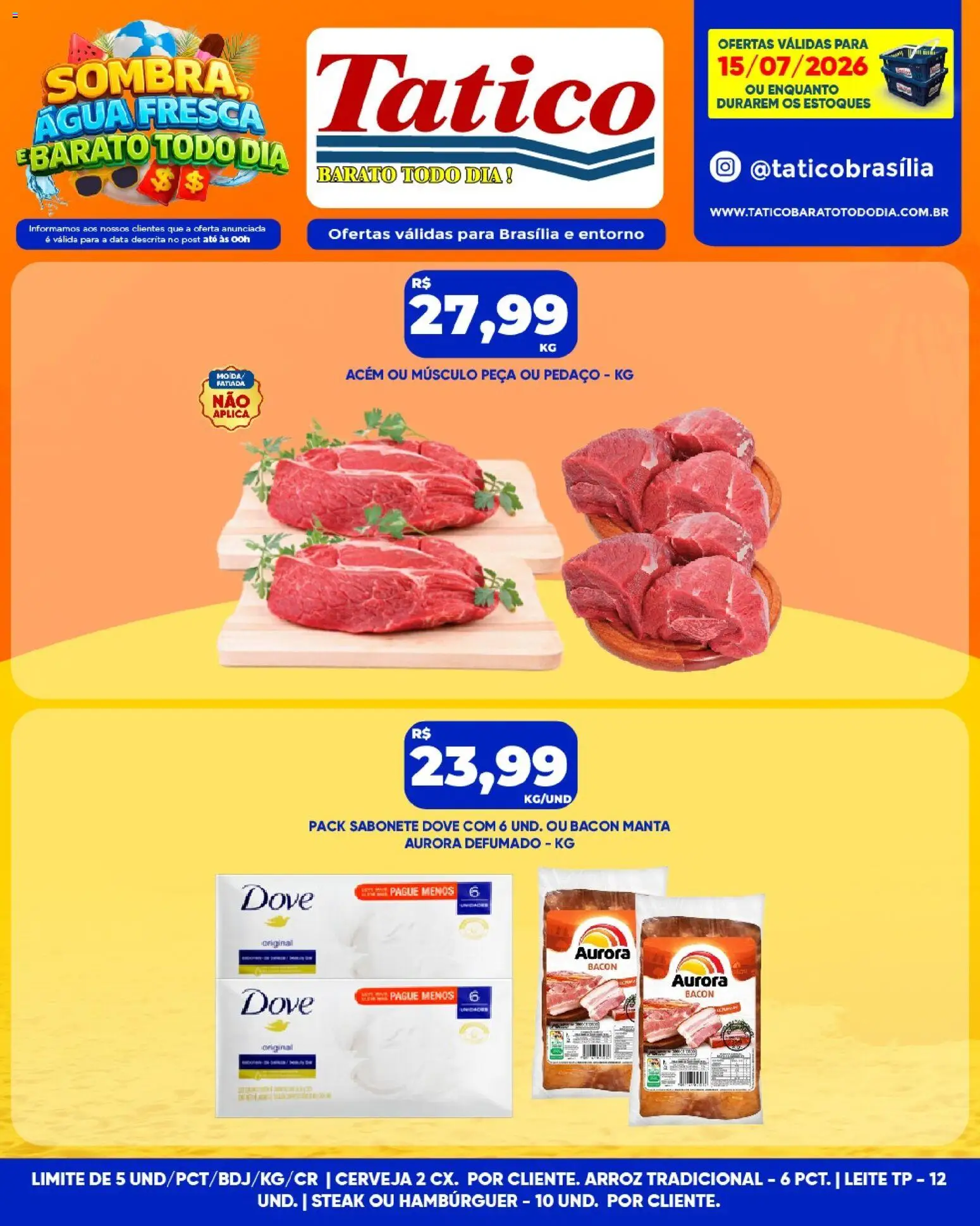 Tatico Folheto - válido de 16/07/2026 | Página: 31 | Produtos: Arroz, Hambúrguer, Sabonete, Dove