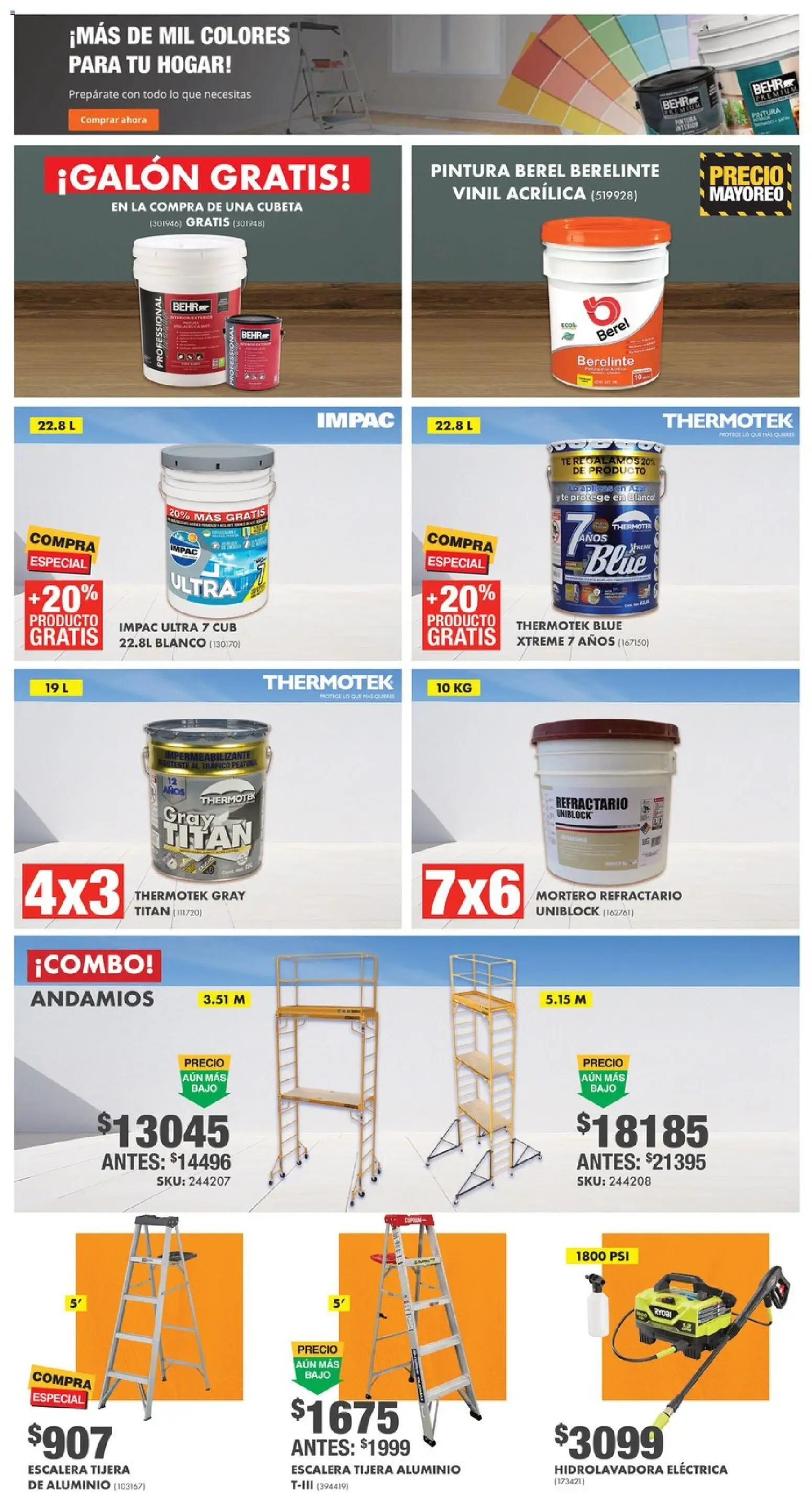 Nuevas ofertas de Home Depot válidas en toda la República Mexicana desde el 16/07/2026. ¡Encuentra las mejores ofertas en Home Depot catálogo! | Página: 20 | Productos: Tijera, Mortero, Hidrolavadora, Té