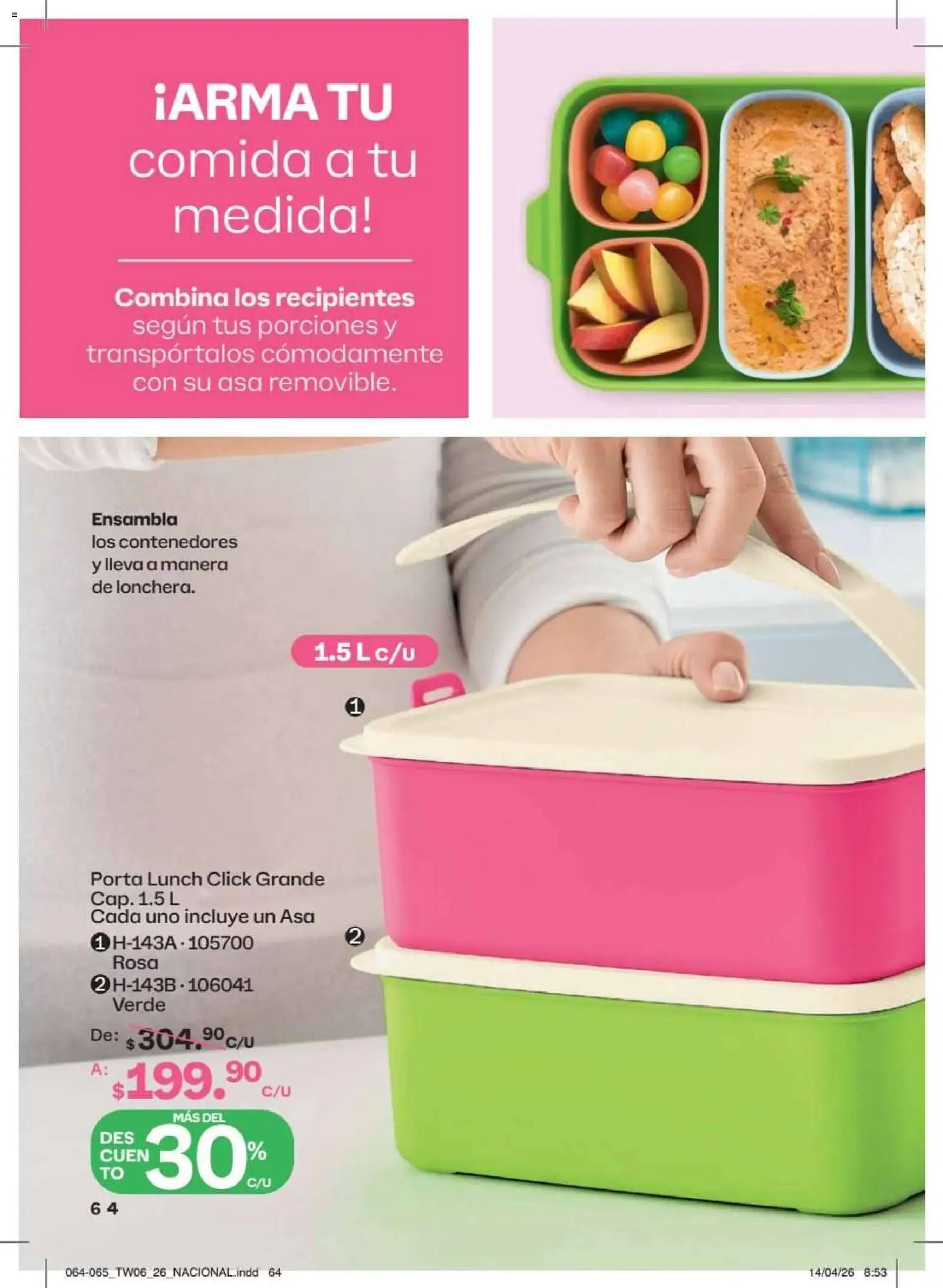 Nuevas ofertas de Tupperware válidas en toda la República Mexicana desde el 18/05/2026. ¡Encuentra las mejores ofertas en Tupperware catálogo! | Página: 64