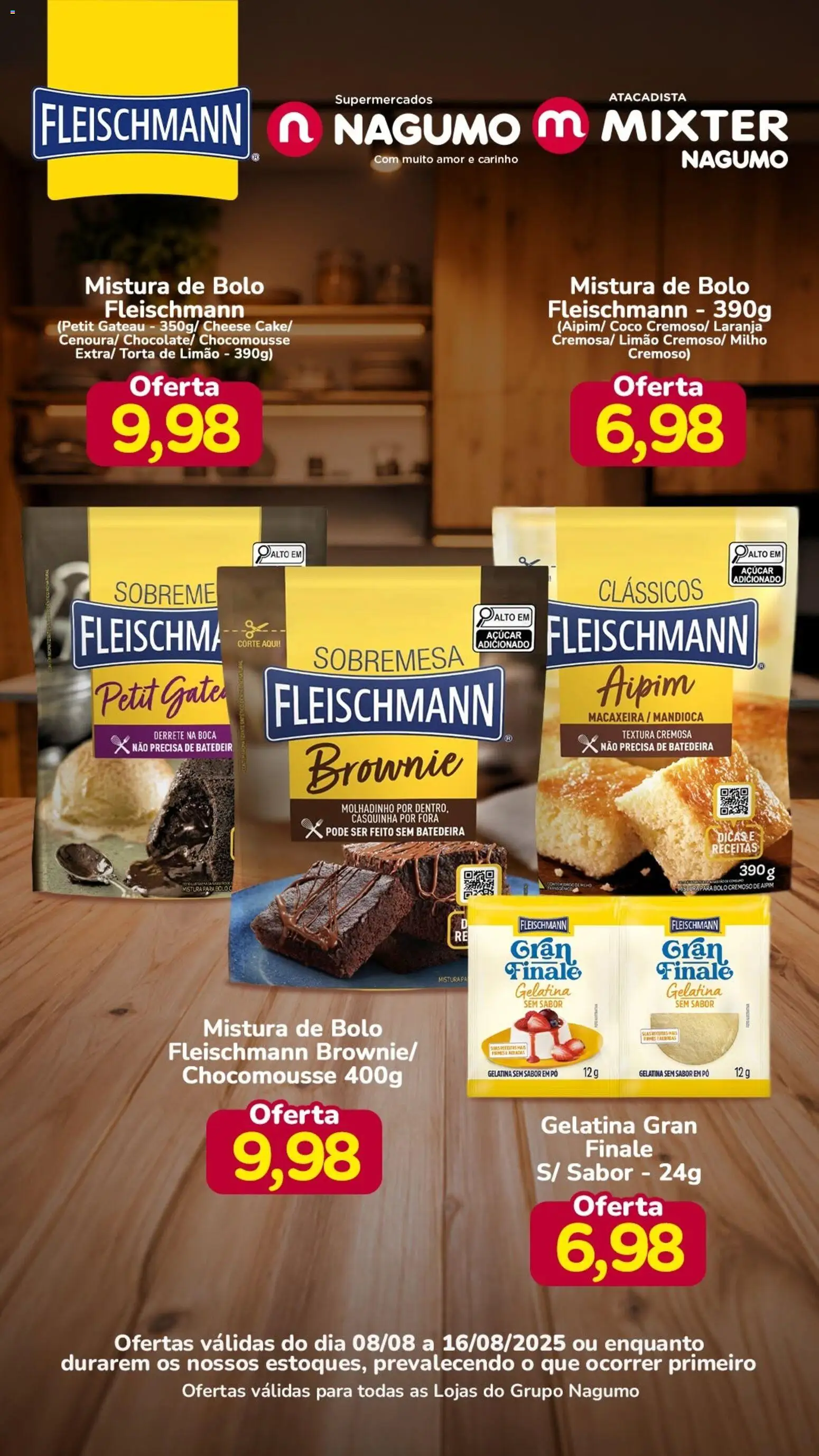 Nagumo Folheto - válido de 08/08/2026 | Página: 1 | Produtos: Batedeira, Açúcar, Pá, Mistura para bolo