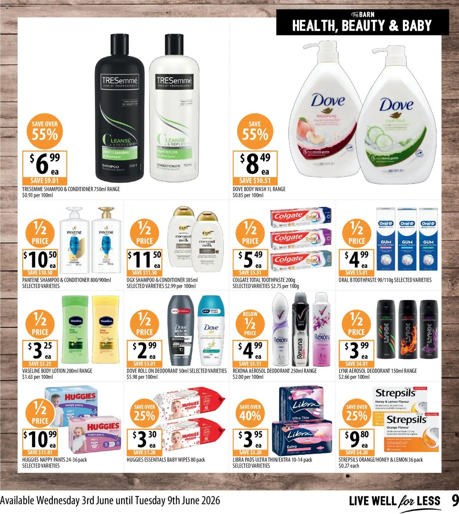 Supabarn catalogue - valid from 03.06.2026 | Page: 9 | Products: Milk, Deodorant, Toothpaste, Body lotion