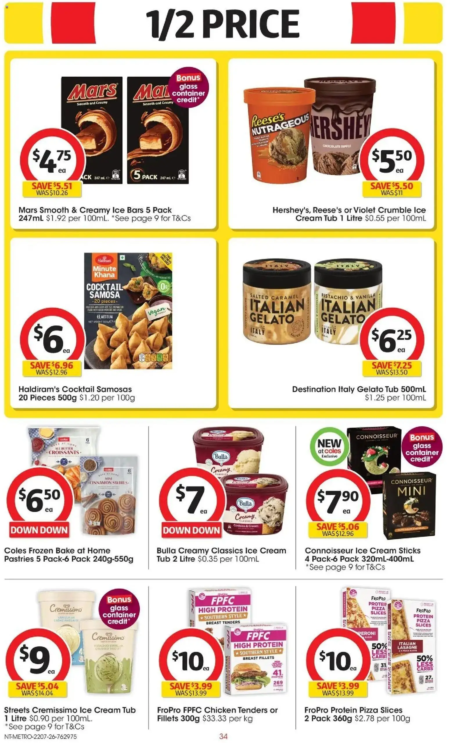 Coles catalogue - valid from 22/07/2026 | Page: 34 | Products: Pizza, Chicken, Ice cream, Weight