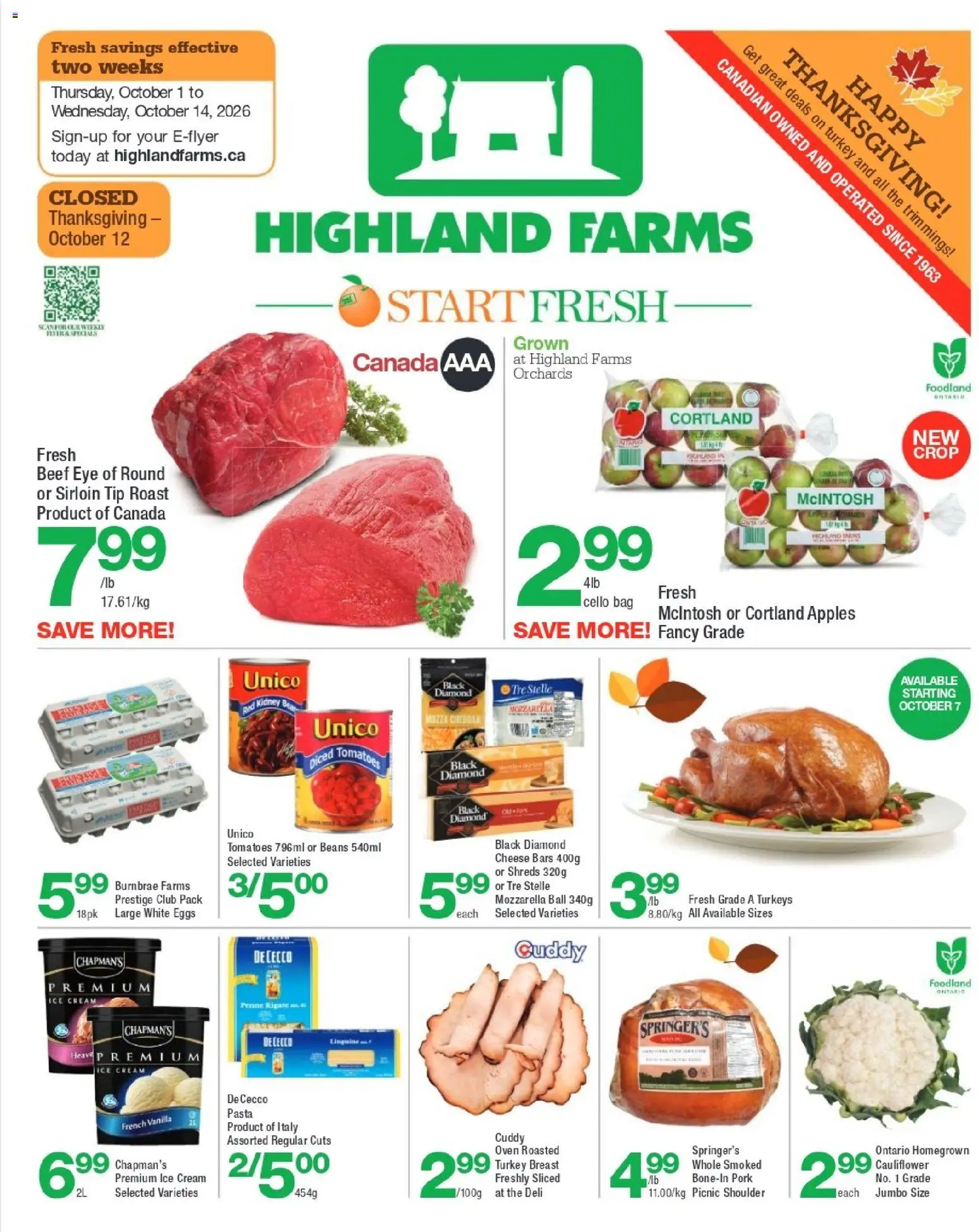 Highland Farms flyer valid from Oct 1, 2026 | Page: 1