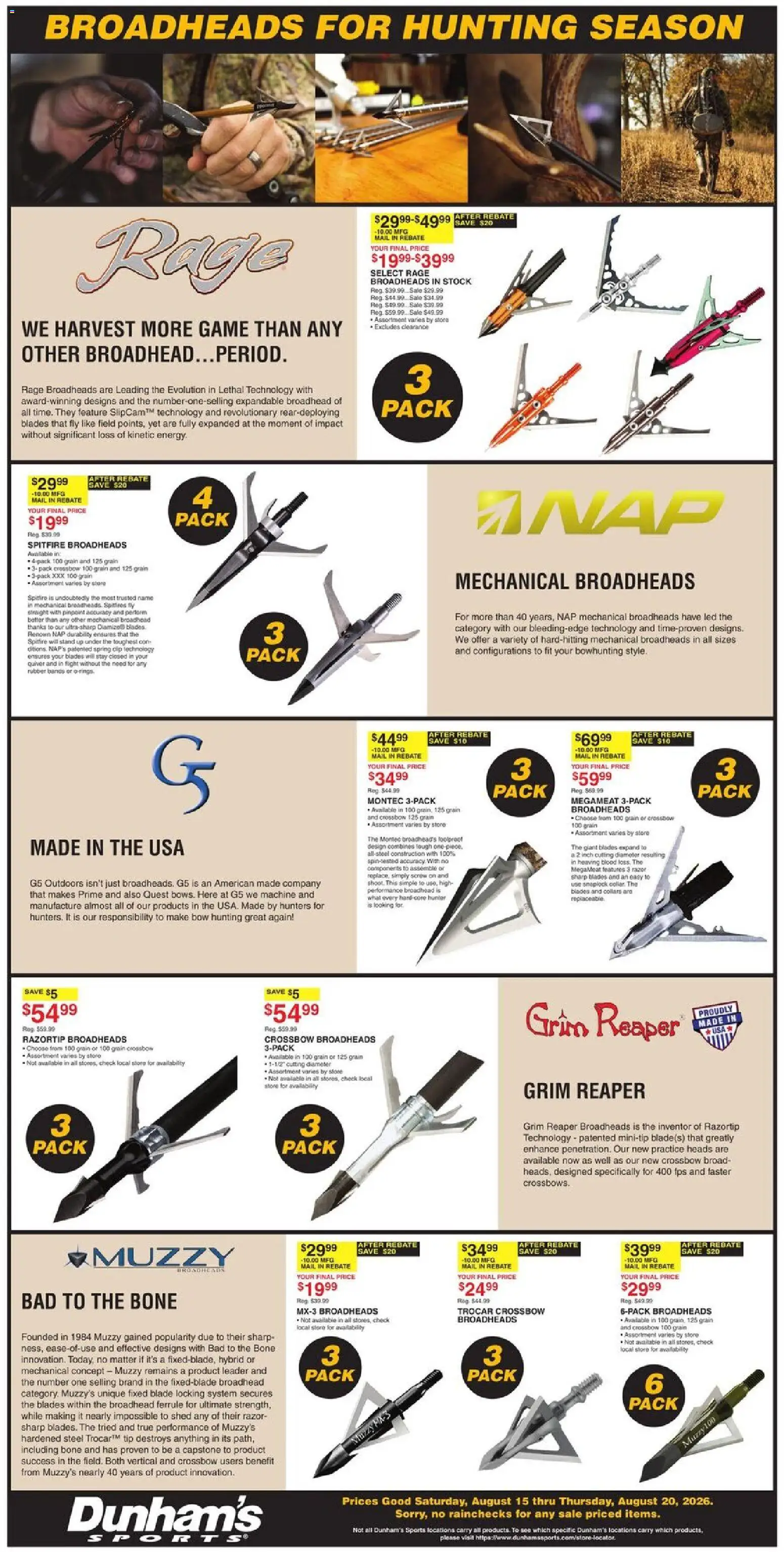 Dunham's Sports Weekly Ad - valid from 08/15/2026 | Page: 7 | Products: Screw, Bow, Crossbow, Game