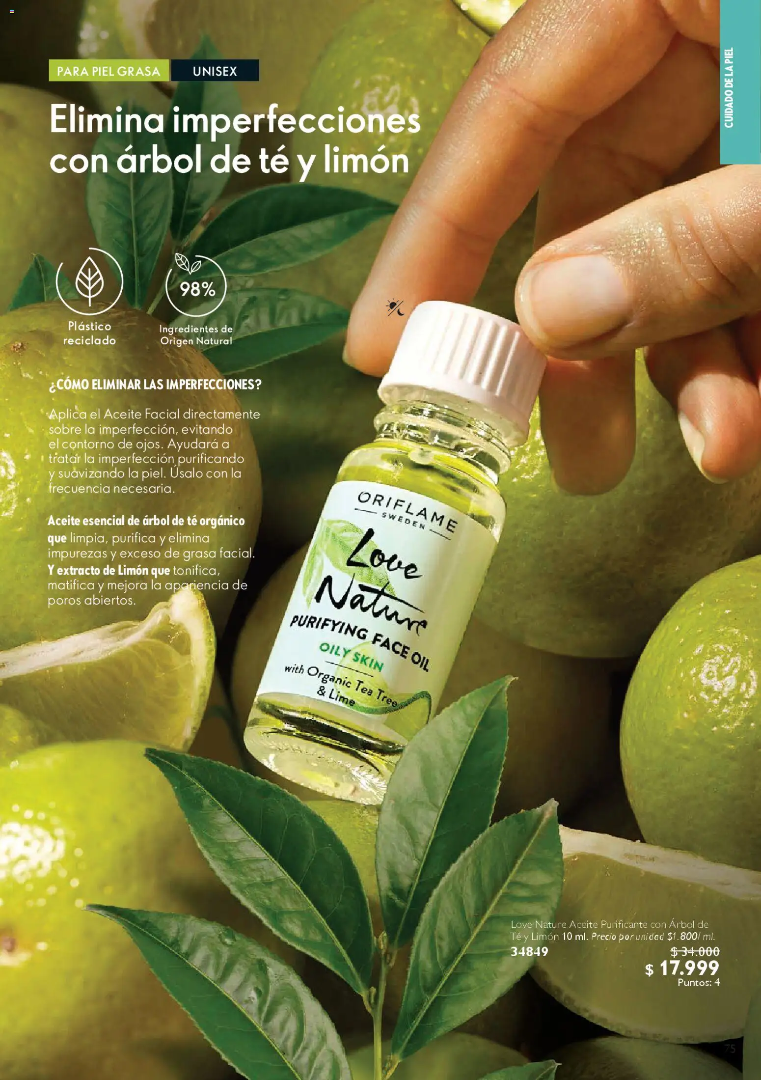 Oriflame revista - valida desde el 28.03.2026 | Página: 75 | Productos: Sobre, Limón, Contorno, Aceite