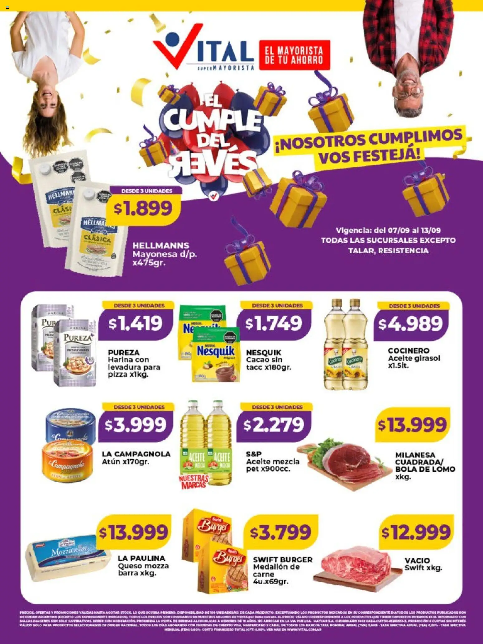 Vital - Especial cumpleaños Vital │ válido desde el 07/09/2026 | Página: 1 | Productos: Levadura, Lomo, Milanesa, Queso