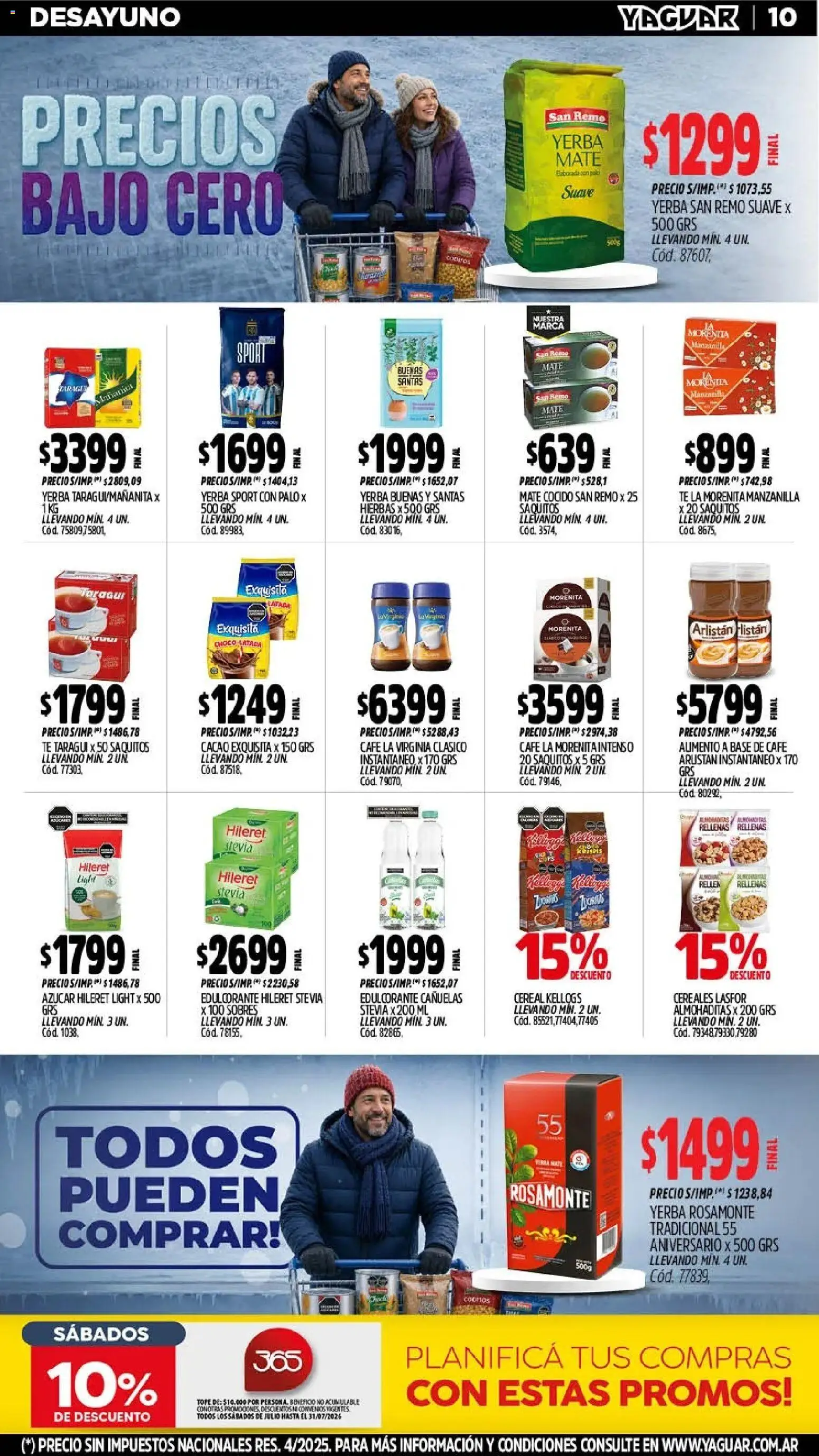 Yaguar - Oferta Semanal Misiones │ válido desde el 20/07/2026 | Página: 9 | Productos: Yerba, Edulcorante, Café, Cacao