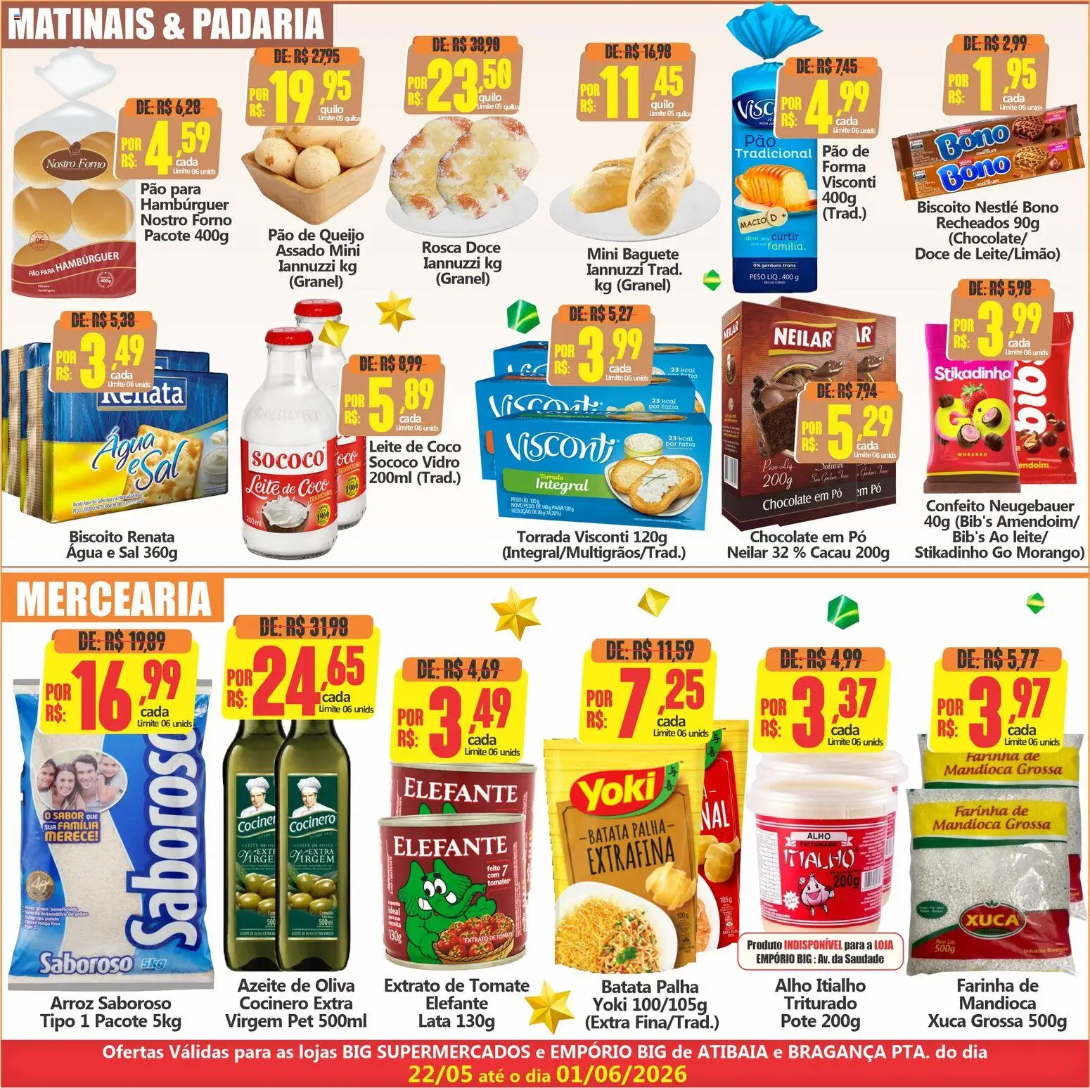 Big Supermercados Folheto - válido de 22.05.2026 | Página: 5 | Produtos: Pó, Biscoito, Pão, Chocolate