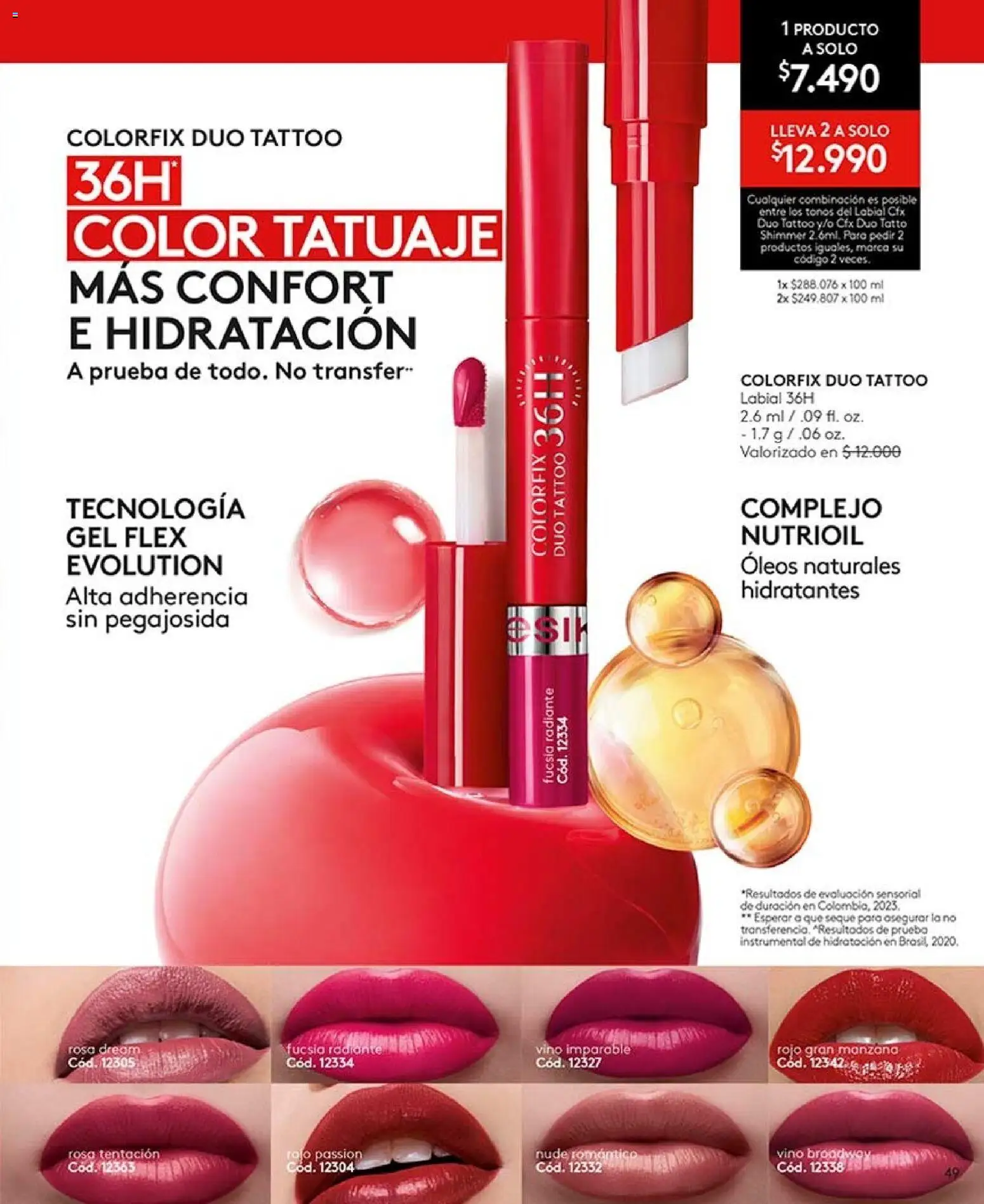 Catálogo Ésika Campaña 13 │ válido desde el 25.07.2026 | Página: 49 | Productos: Manzana, Vino, Labial