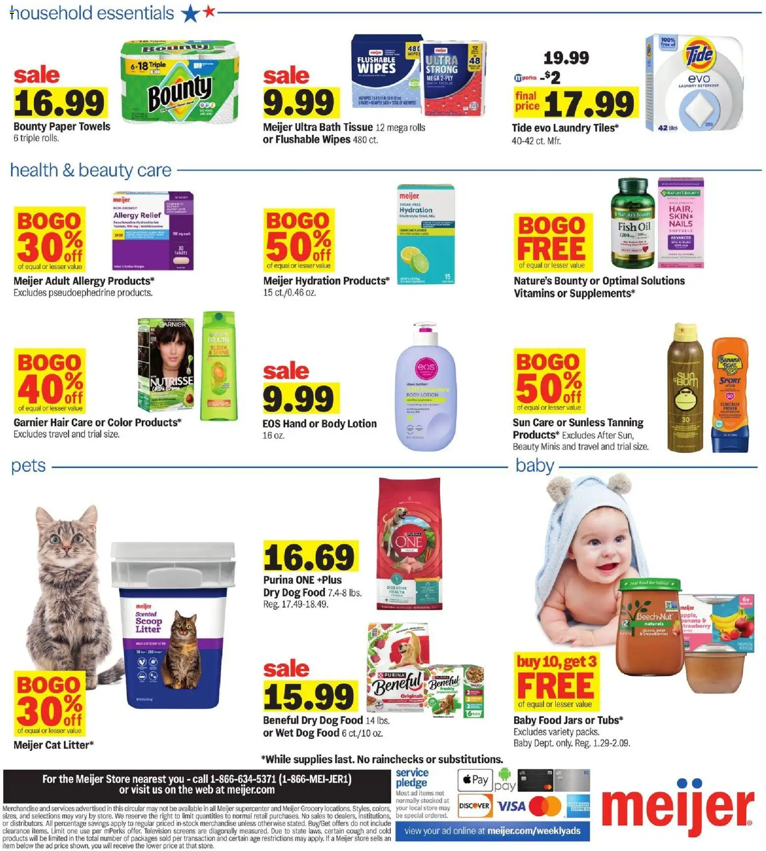 Meijer Weekly Ad - valid from 07/01/2026 | Page: 4 | Products: Dog Food, Fish, Strawberries, Baby food
