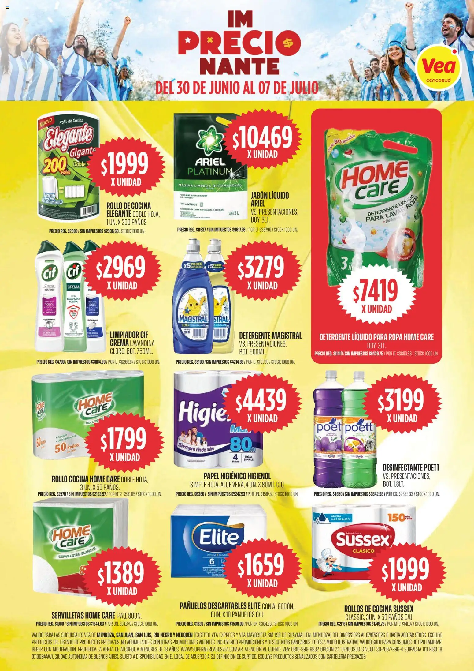 Vea -  Cuyo y Patagonia │ válido desde el 30/06/2026 | Página: 14 | Productos: Desinfectante, Papel higiénico, Jabón, Limpiador
