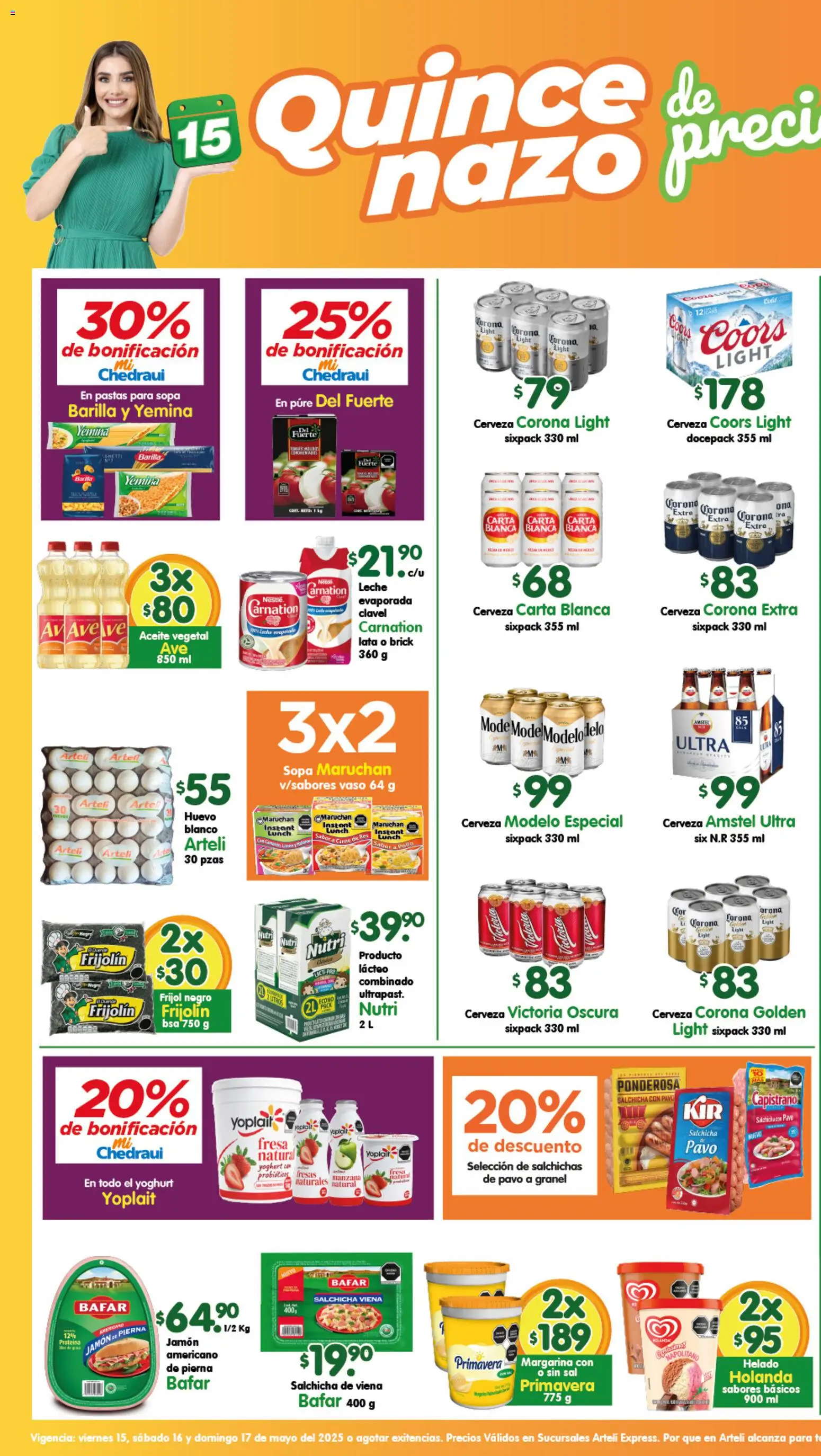 Nuevas ofertas de Arteli válidas en toda la República Mexicana desde el 15.05.2026. ¡Encuentra las mejores ofertas en Arteli folleto Express! | Página: 1 | Productos: Manzana, Huevo, Leche, Aceite