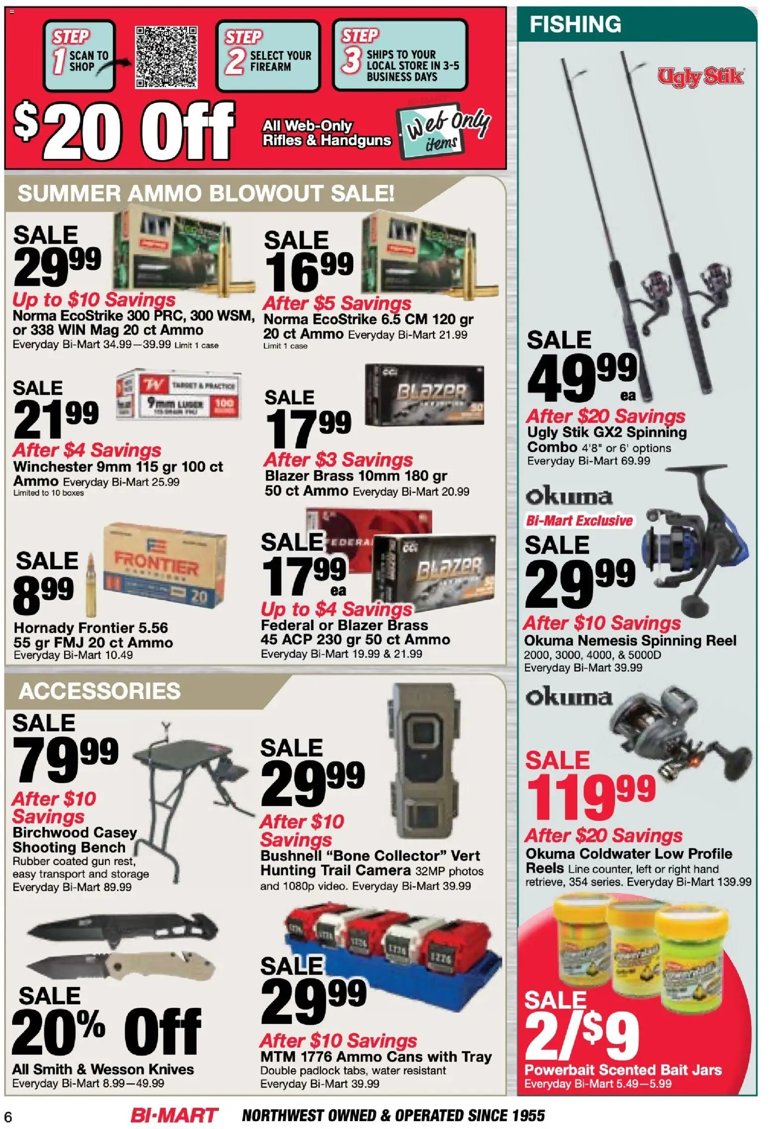 Bi-Mart Membership Savings Book - valid from 06/23/2026 | Page: 6 | Products: Water, Camera, Gun, Ammo