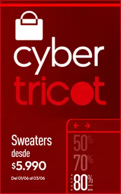 Tricot Cyber Day válido desde el 01.06.2026