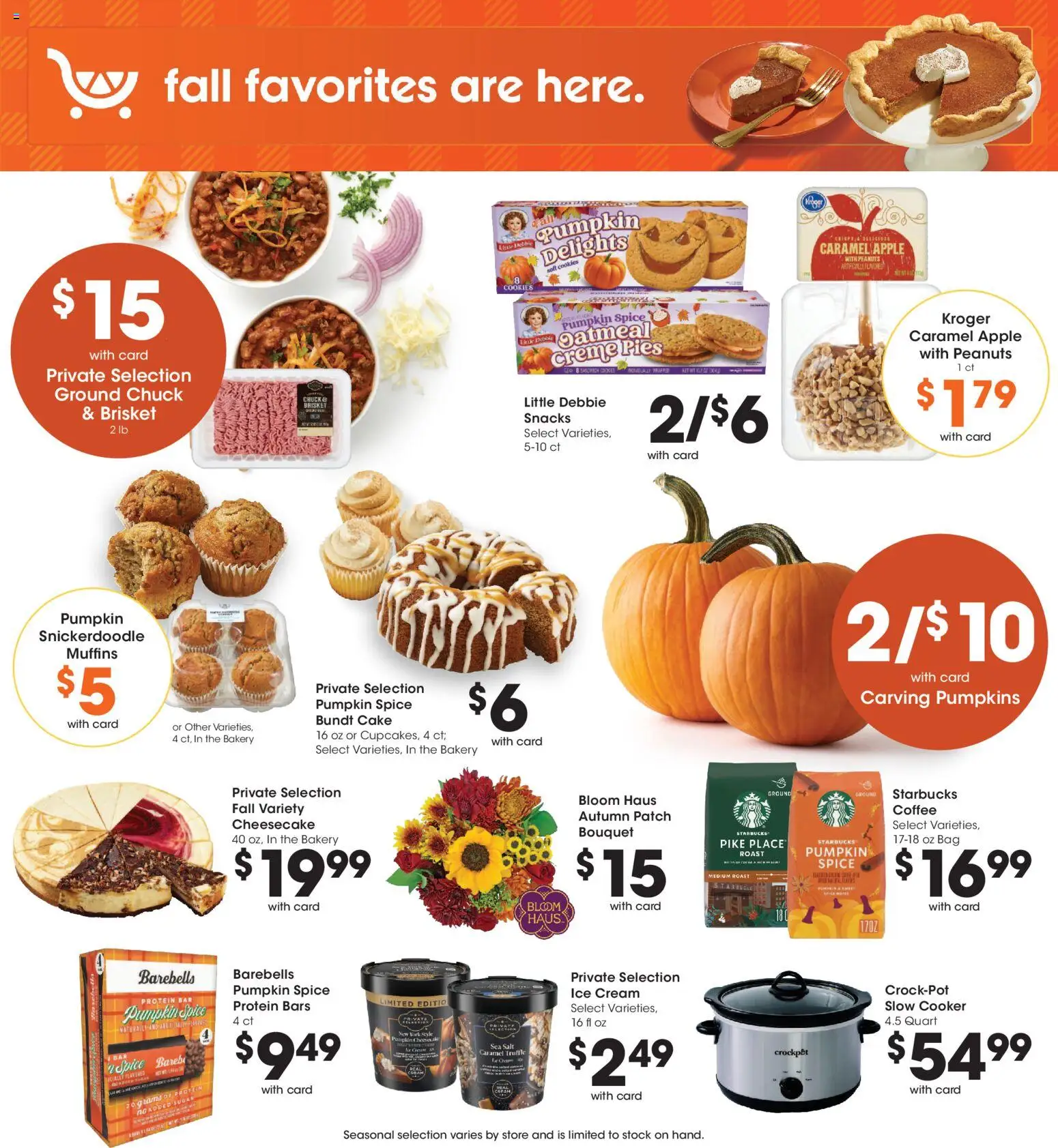 Kroger Weekly Ad - valid from 09/16/2026 | Page: 11 | Products: Slow cooker, Pumpkin, Ice, Cheesecake