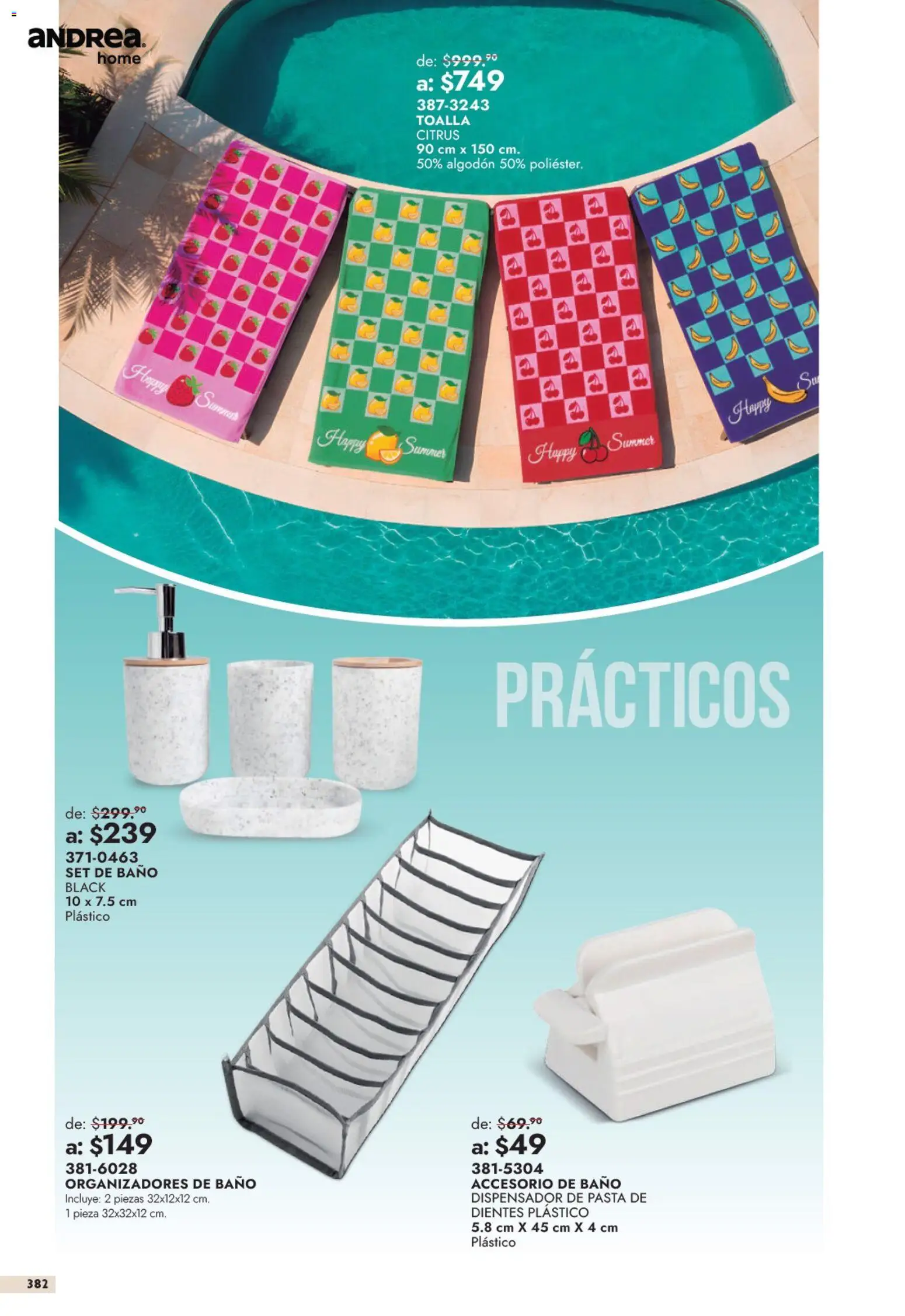 Nuevas ofertas de Andrea válidas en toda la República Mexicana desde el 13/09/2026. ¡Encuentra las mejores ofertas en Andrea catálogo Outlet! | Página: 382 | Productos: Pasta, Toalla, Algodón, Baño