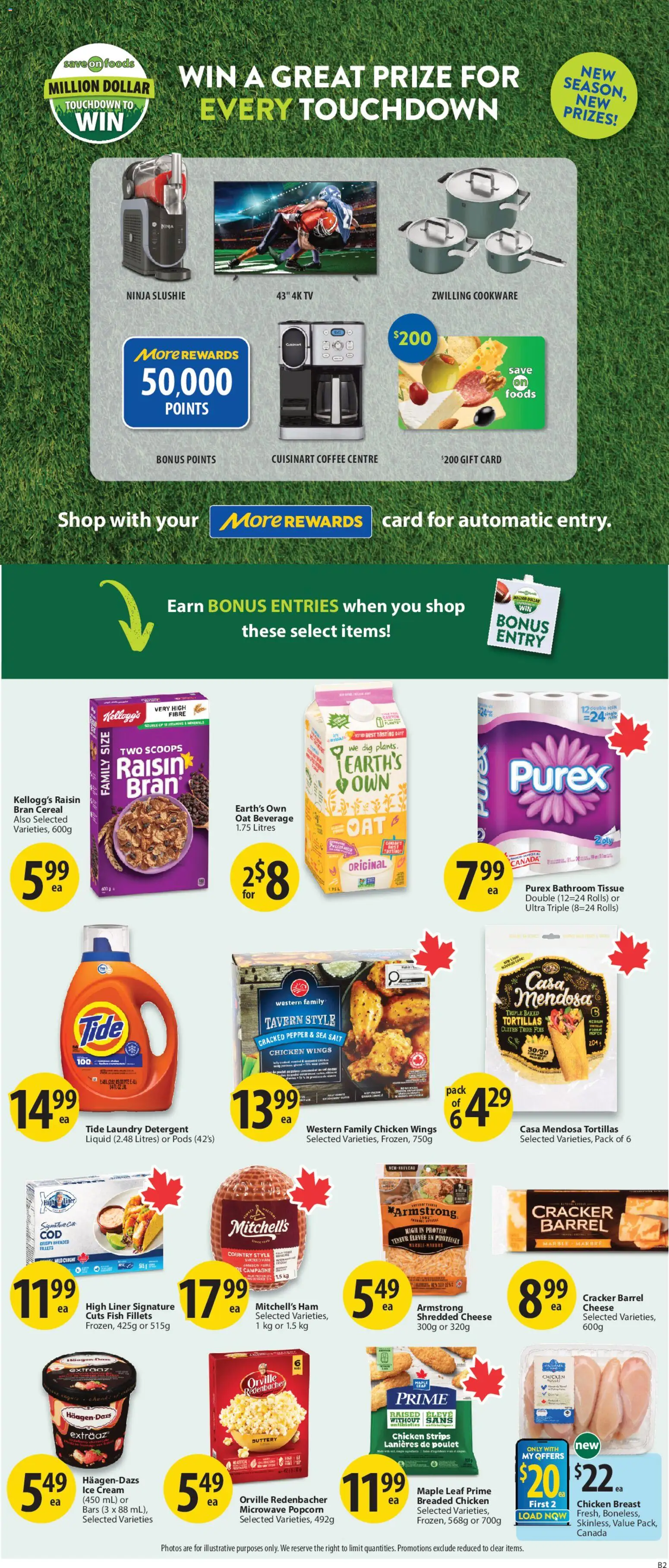 Save on foods flyer valid from 04.06.2026 | Page: 32 | Products: Cream, Ice cream, Cheese, Coffee