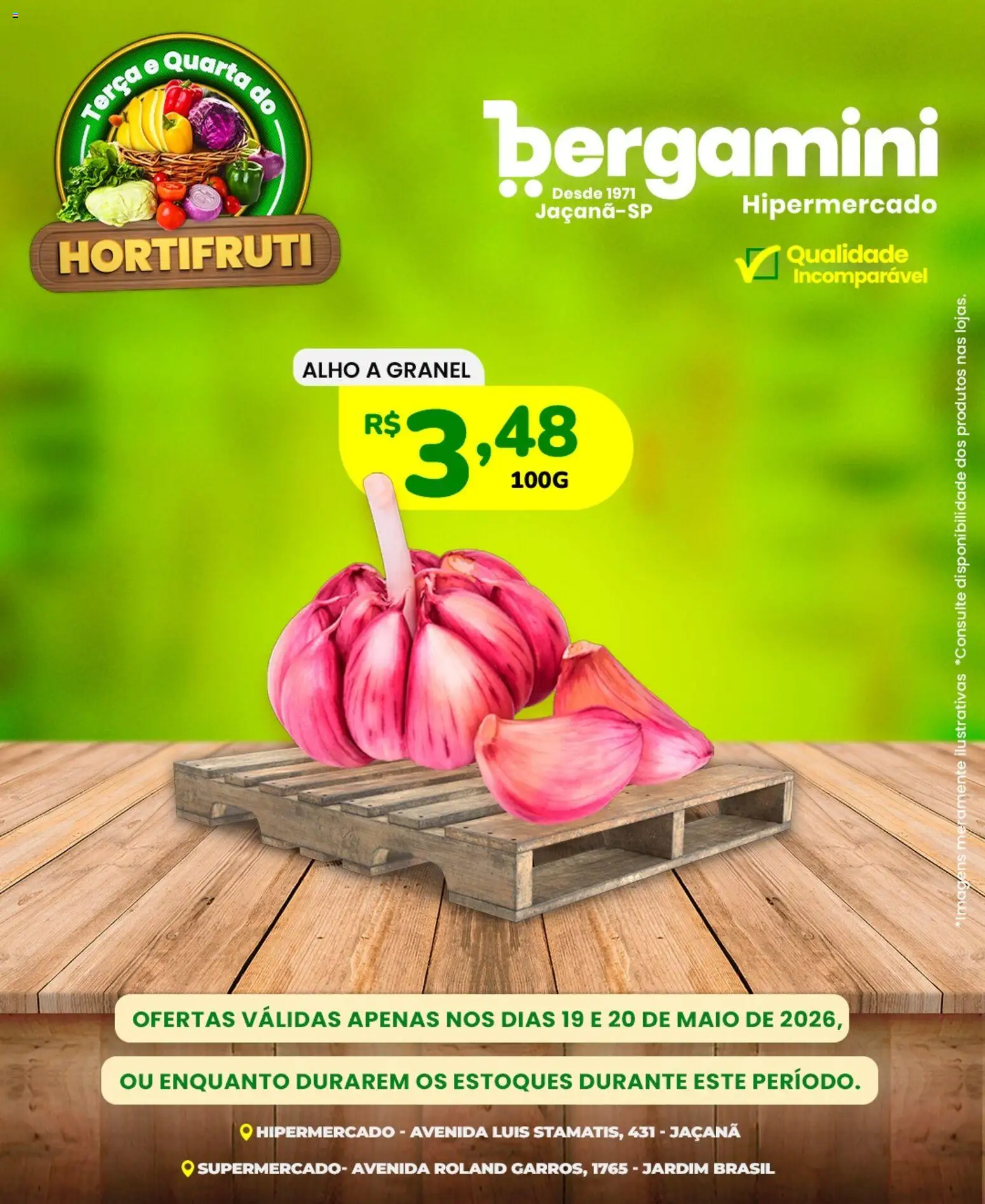 Supermercado Bergamini Folheto - válido de 19.05.2026 | Página: 10 | Produtos: Alho, Maiô