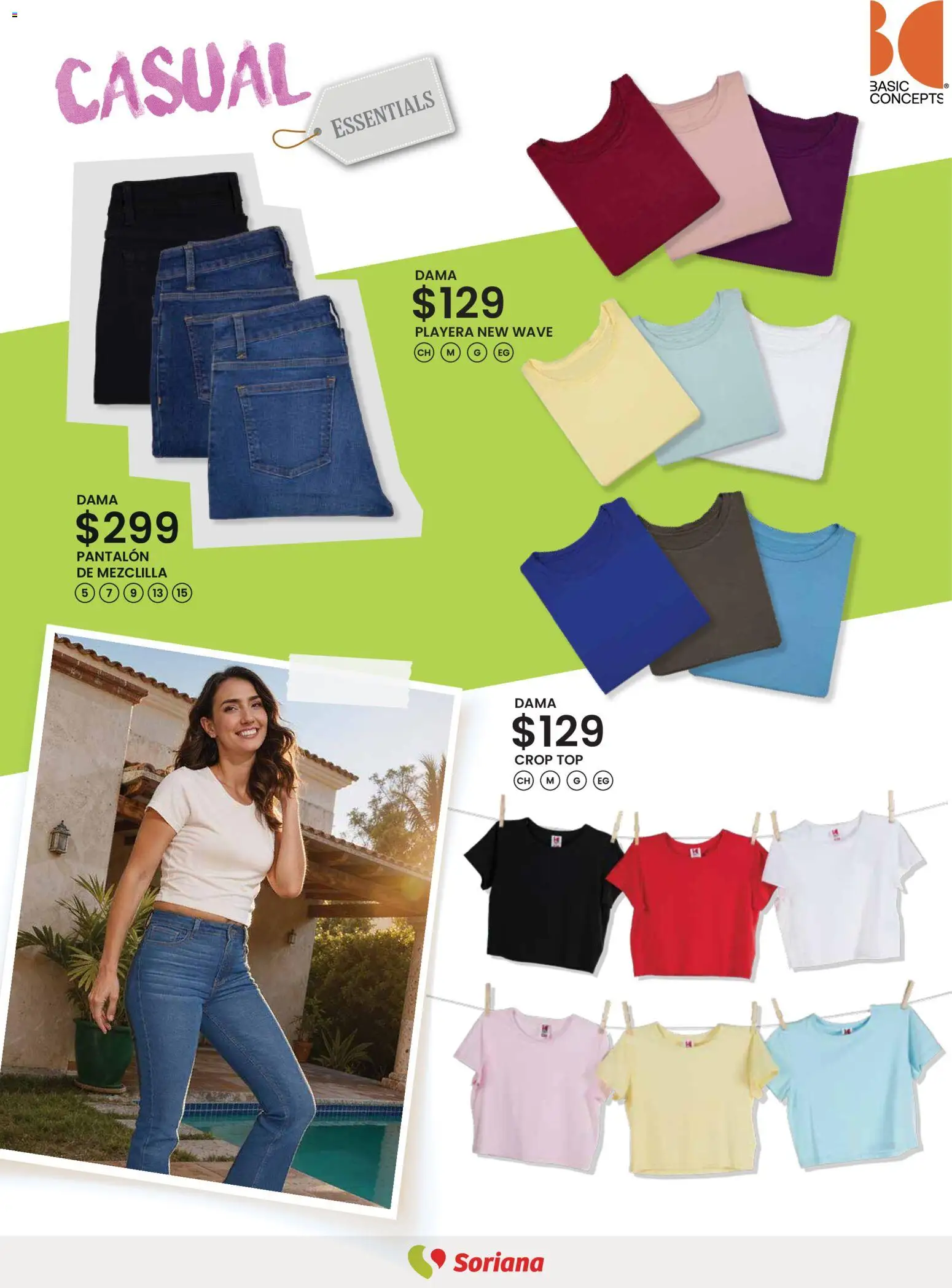 Nuevas ofertas de Soriana válidas en toda la República Mexicana desde el 12.03.2026. ¡Encuentra las mejores ofertas en Soriana - Catálogo Primavera Verano Híper Nacional! | Página: 18 | Productos: Playera, Top