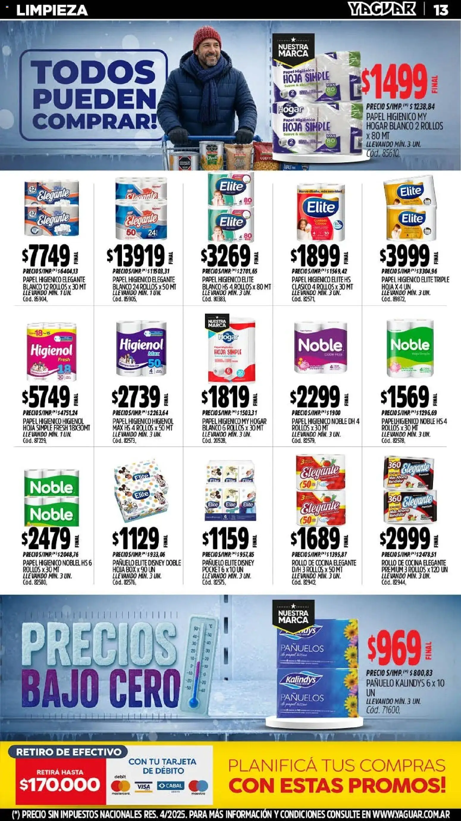 Yaguar - Oferta Semanal Chaco │ válido desde el 20/07/2026 | Página: 13 | Productos: Papel higiénico, Pañuelo, Cocina, Huevo