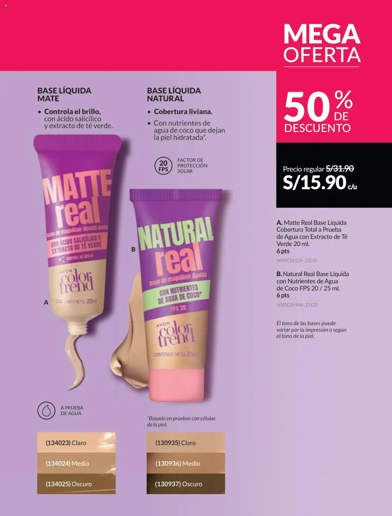 Catálogo Avon válido desde 17.06.2026 | Página: 45 | Productos: Té, Maquillaje