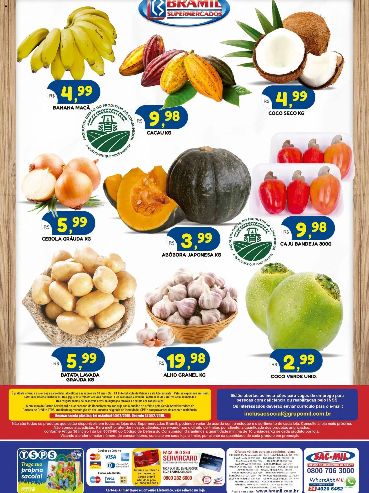 Bramil Supermercados Folheto - válido de 23/06/2026 | Página: 2 | Produtos: Abóbora, Alho, Bandeja, PC