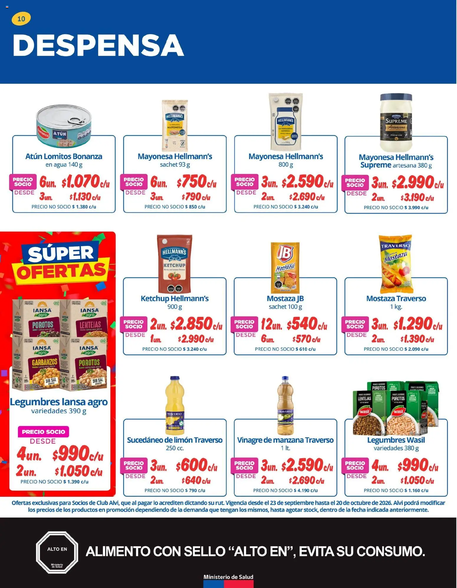 Alvi Ofertas │ válido desde el 21.09.2026 | Página: 10 | Productos: Sal, Agua, Legumbres, Lentejas