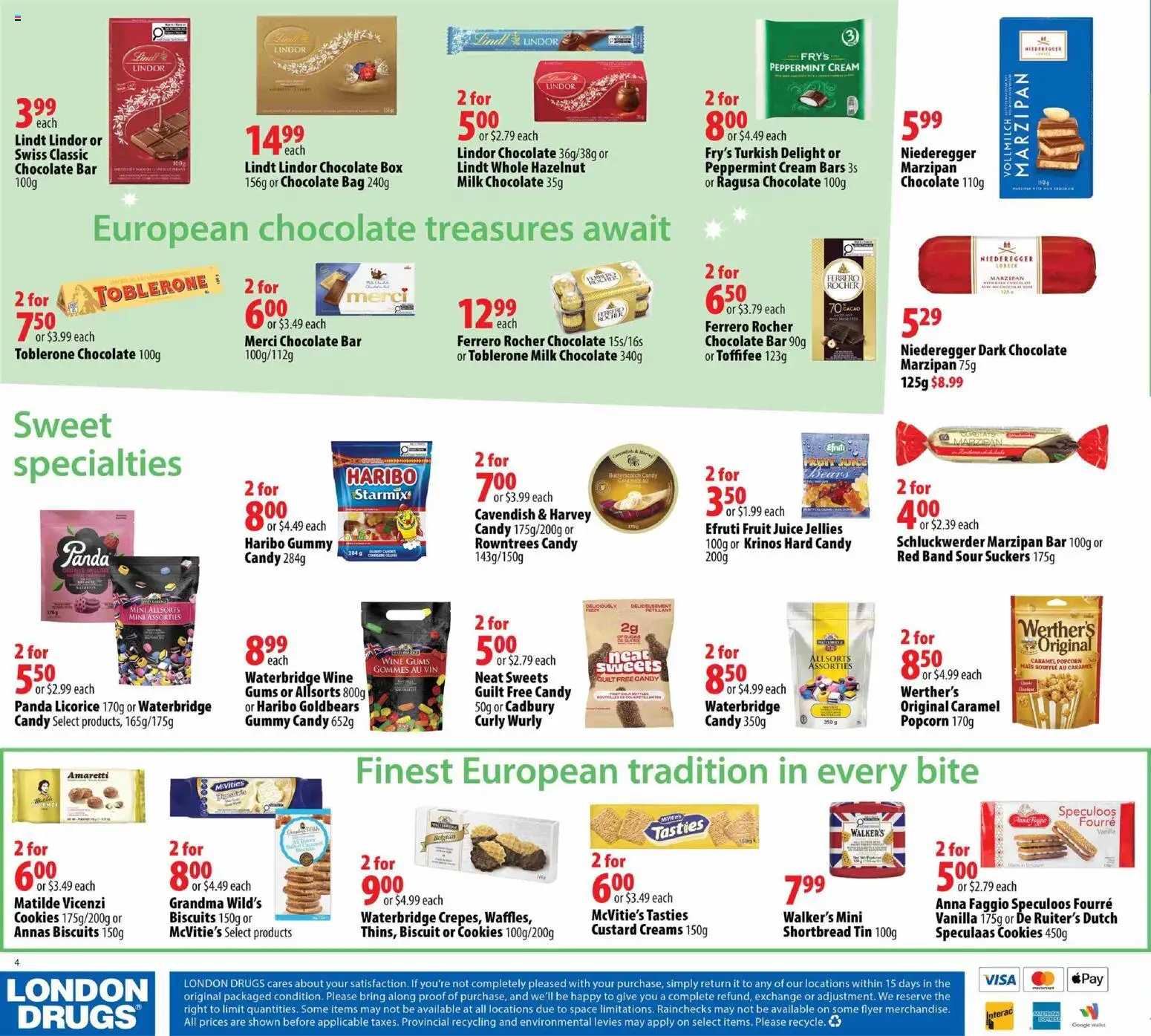 London Drugs flyer valid from Sep 24, 2026 | Page: 2 | Products: Lindt, Vanilla, Ferrero Rocher, Milk