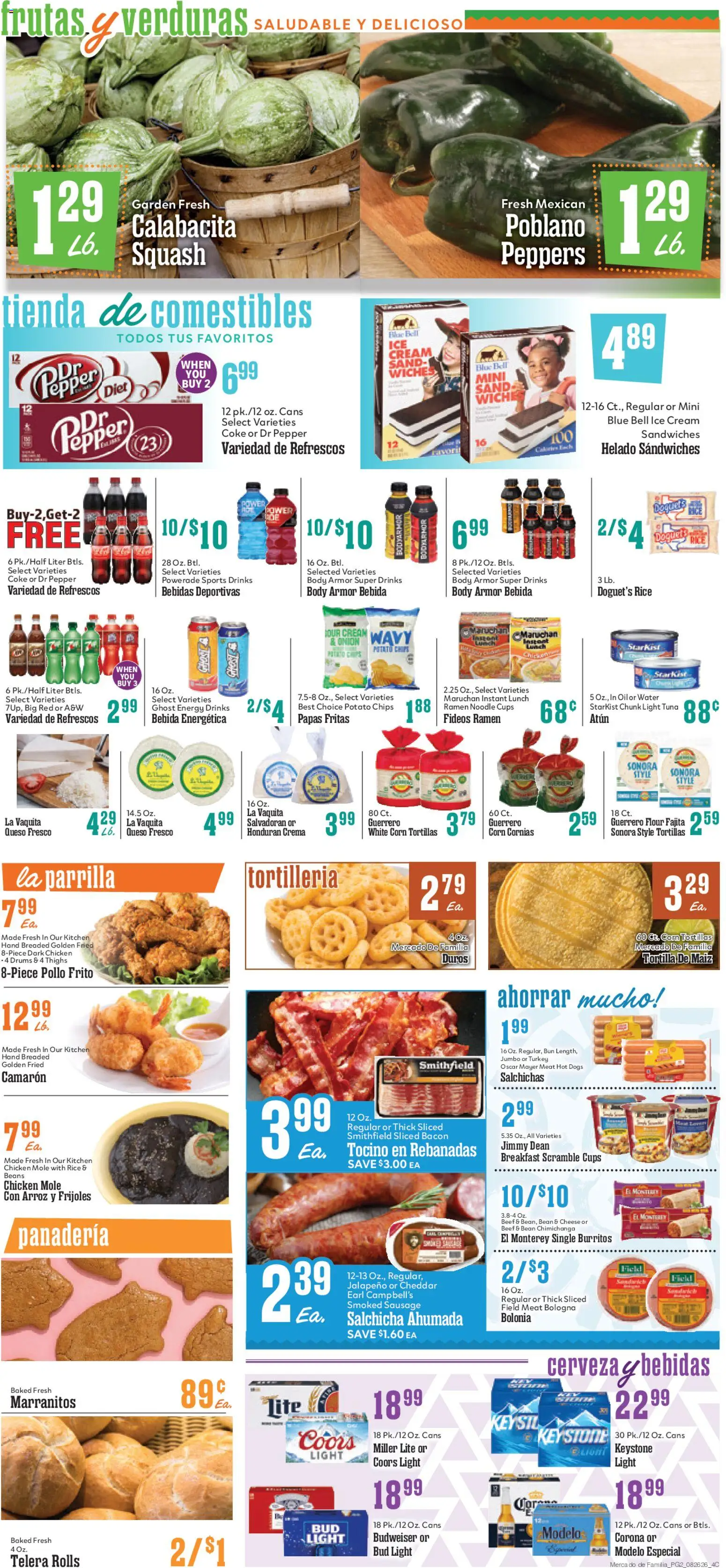 Market Basket Mercado de Familia Weekly Ad - valid from 08/26/2026 | Page: 4 | Products: Squash, Turkey, Beef, Tuna