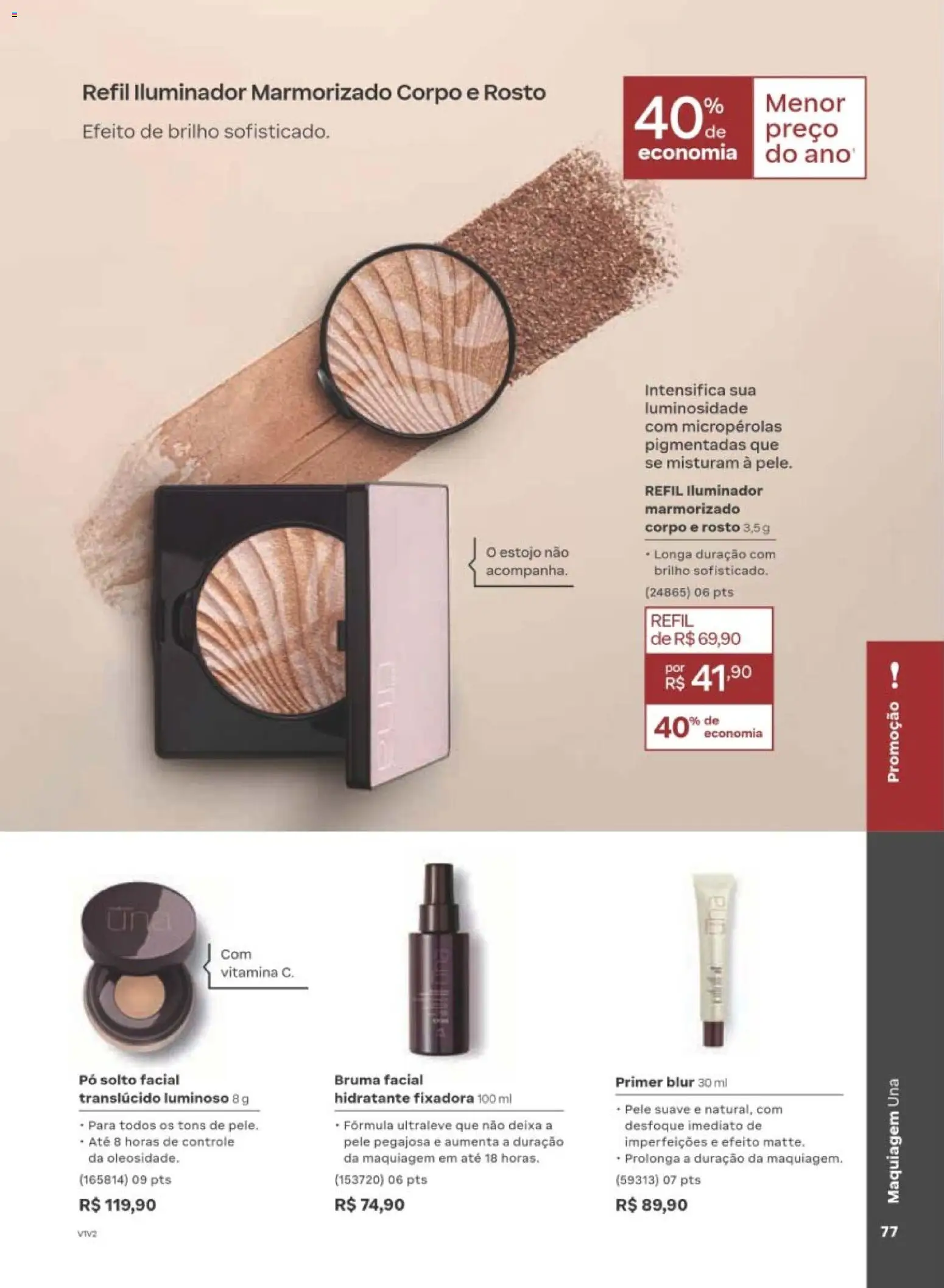 Natura Folheto - válido de 10/08/2026 | Página: 78 | Produtos: Maquiagem, Pó, Iluminador, Primer