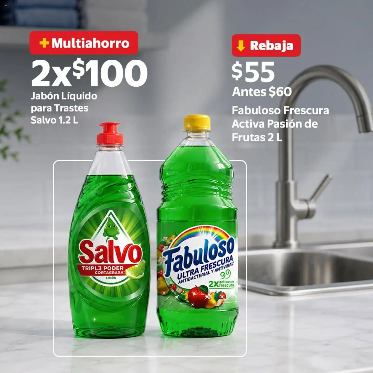Nuevas ofertas de Walmart válidas en toda la República Mexicana desde el 01/07/2026. ¡Encuentra las mejores ofertas en Walmart folleto Un hogar prepadajo vale por dos! | Página: 2 | Productos: Jabón líquido, Limón, Jabón