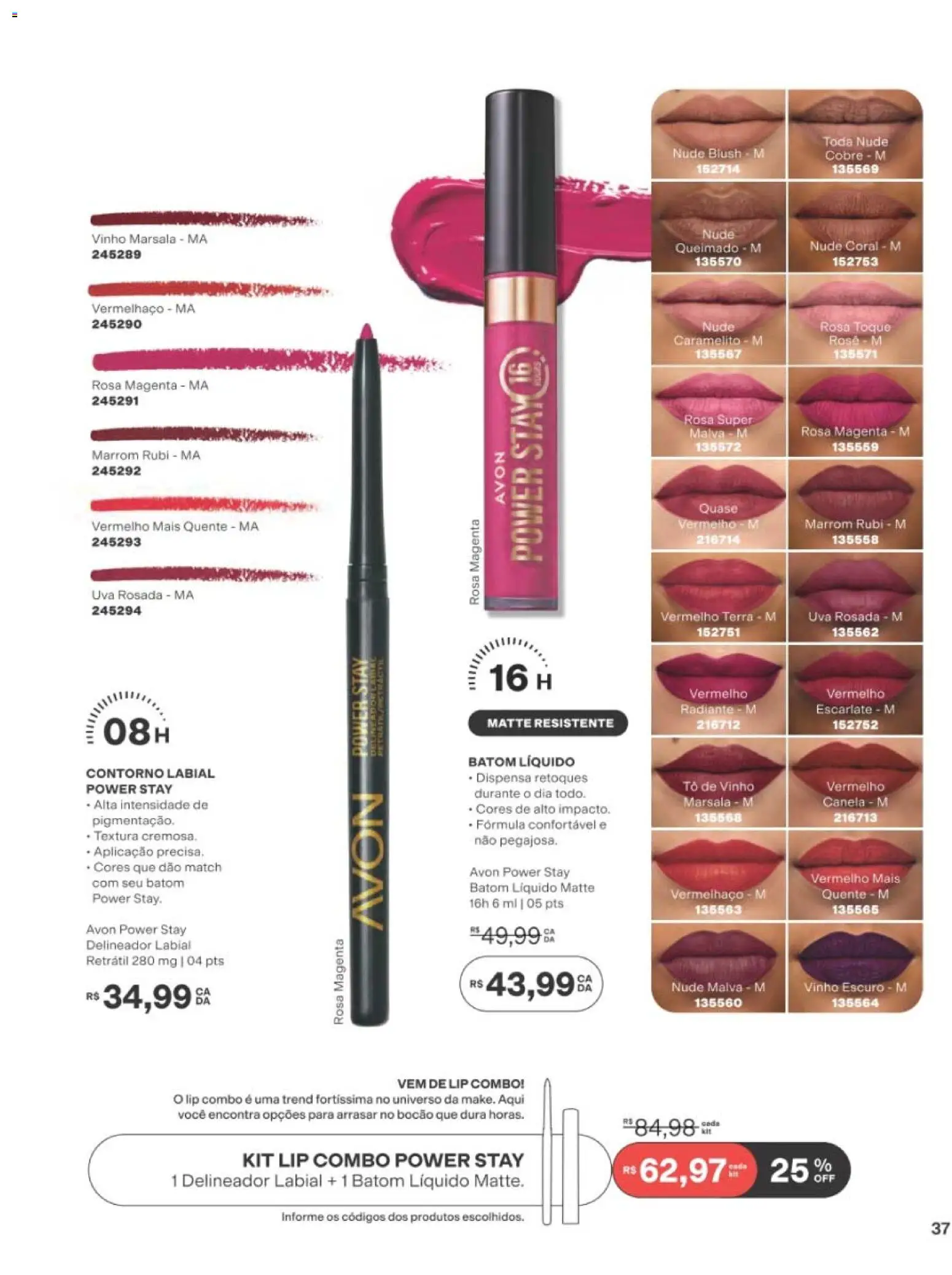 Avon Folheto - válido de 01/09/2026 | Página: 37 | Produtos: Blush, Delineador, Vinho, Canela