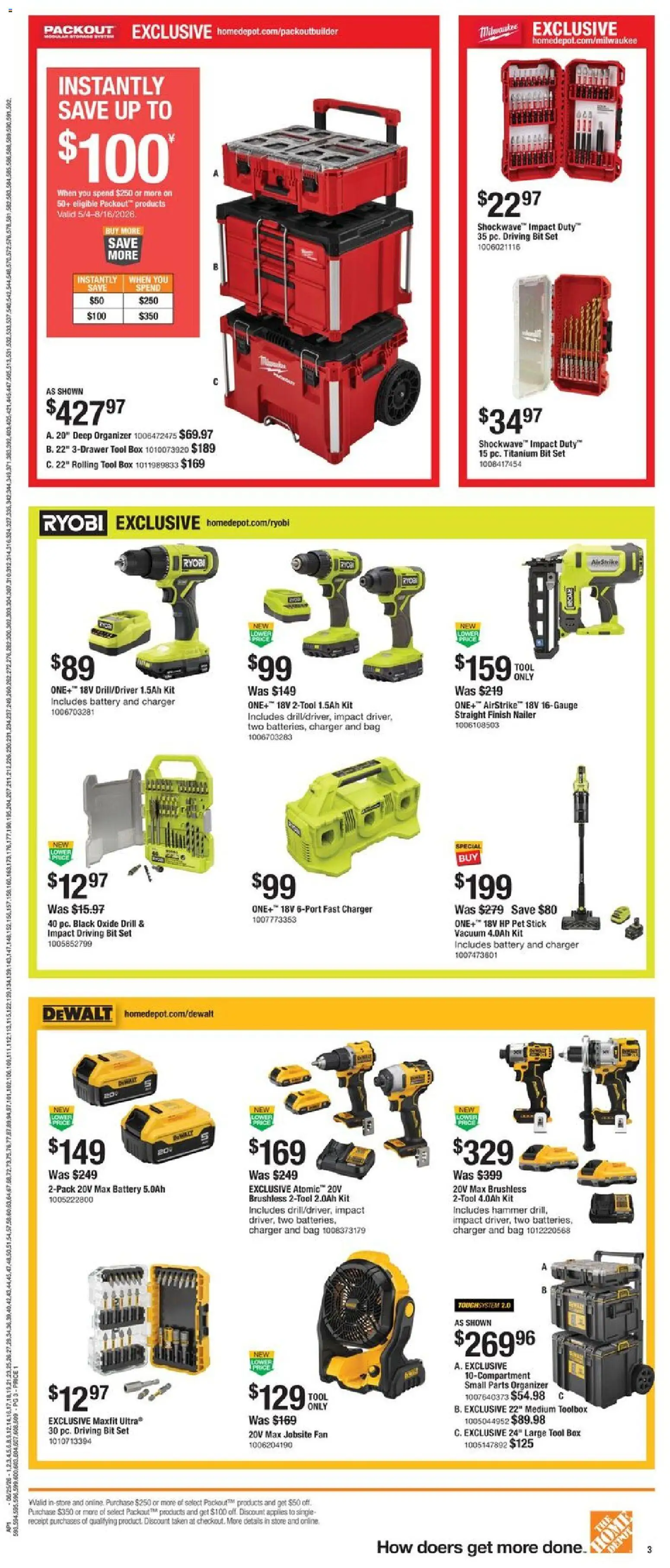 Home Depot Local Ad - valid from 06/25/2026 | Page: 3 | Products: Vacuum, Battery, Hammer, Fan