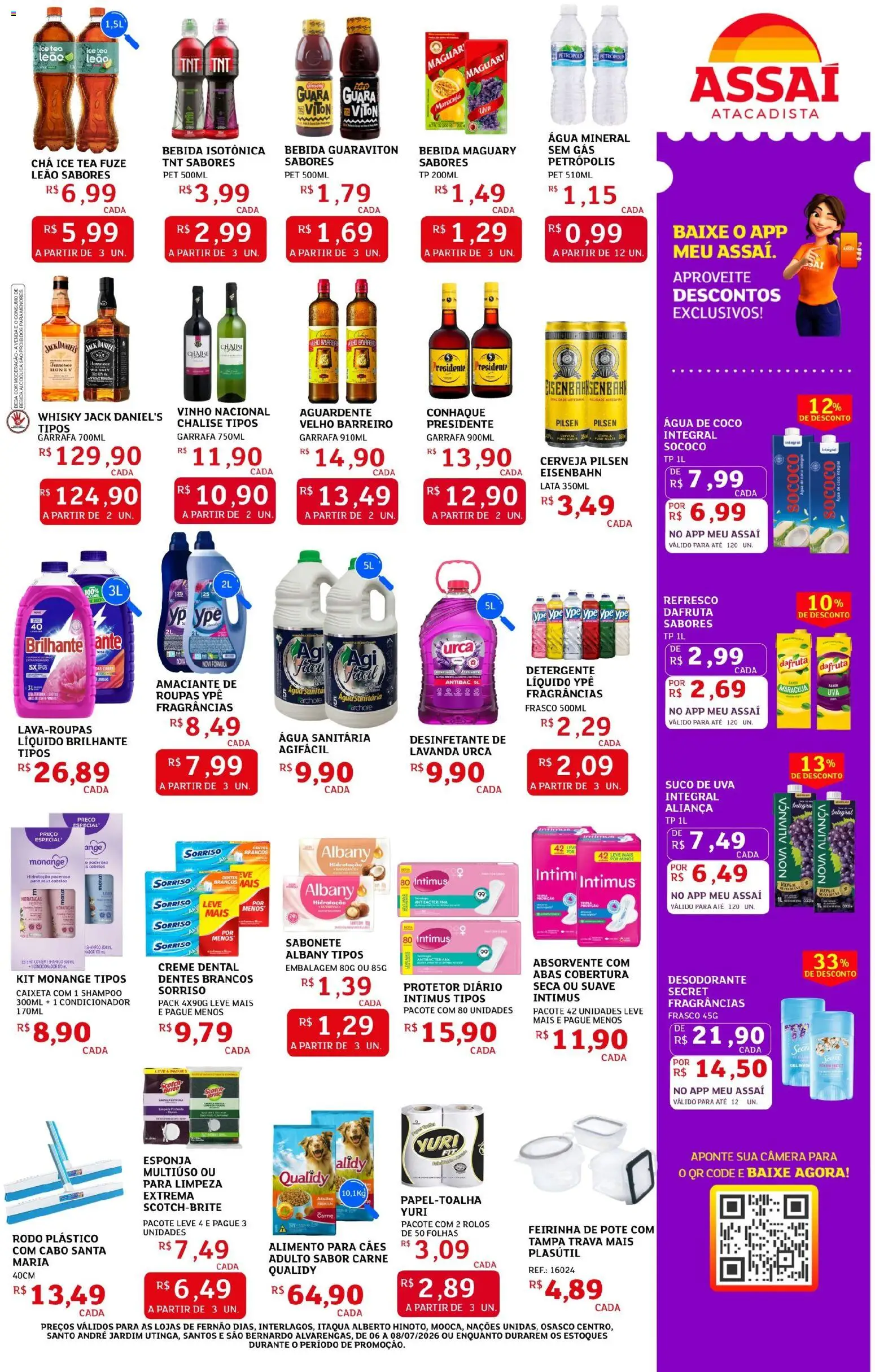 Assaí Atacadista Folheto - válido de 06/07/2026 | Página: 3 | Produtos: Condicionador, Whisky, Chá, Desinfetante