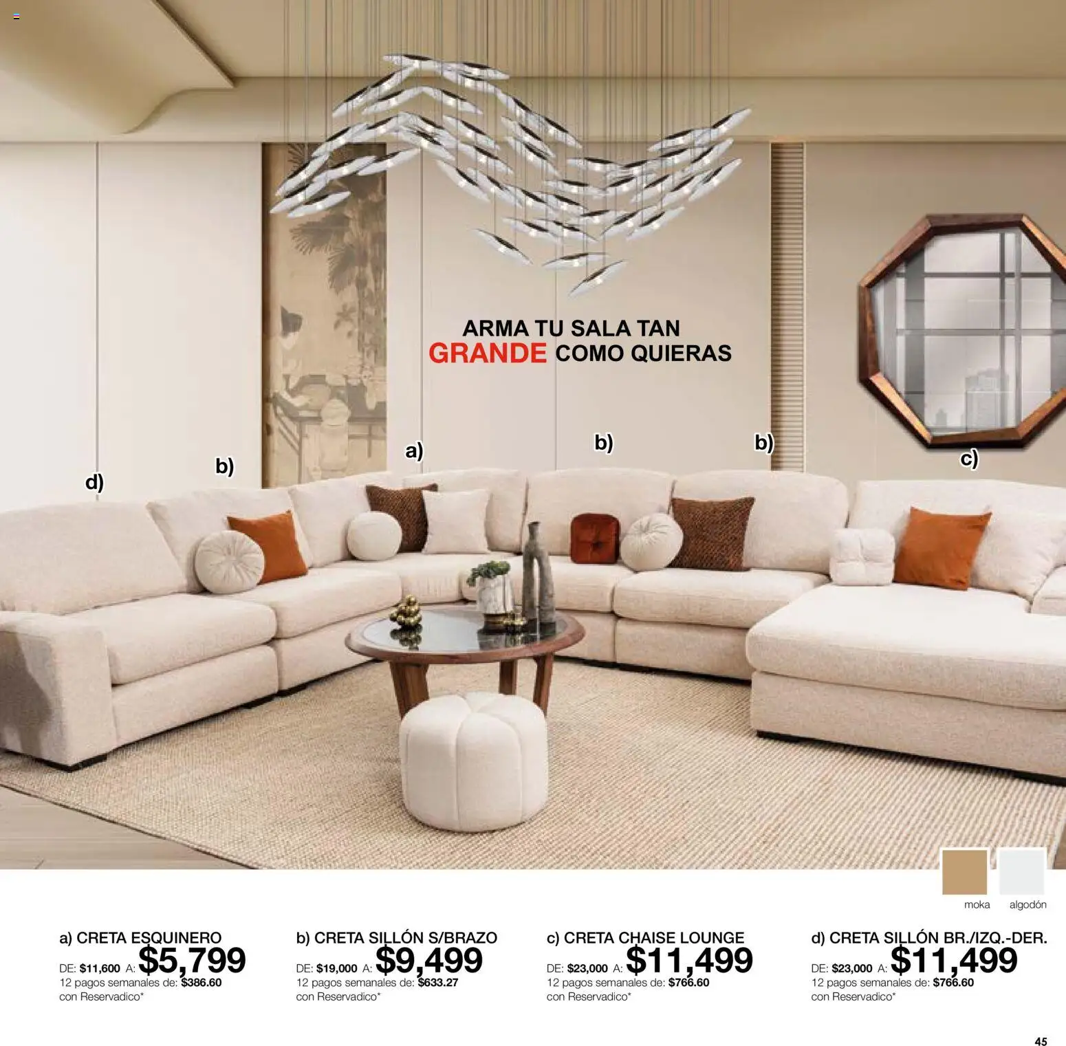 Nuevas ofertas de Muebles Dico válidas en toda la República Mexicana desde el 01/07/2026. ¡Encuentra las mejores ofertas en Muebles Dico catálogo! | Página: 45 | Productos: Sillón, Algodón