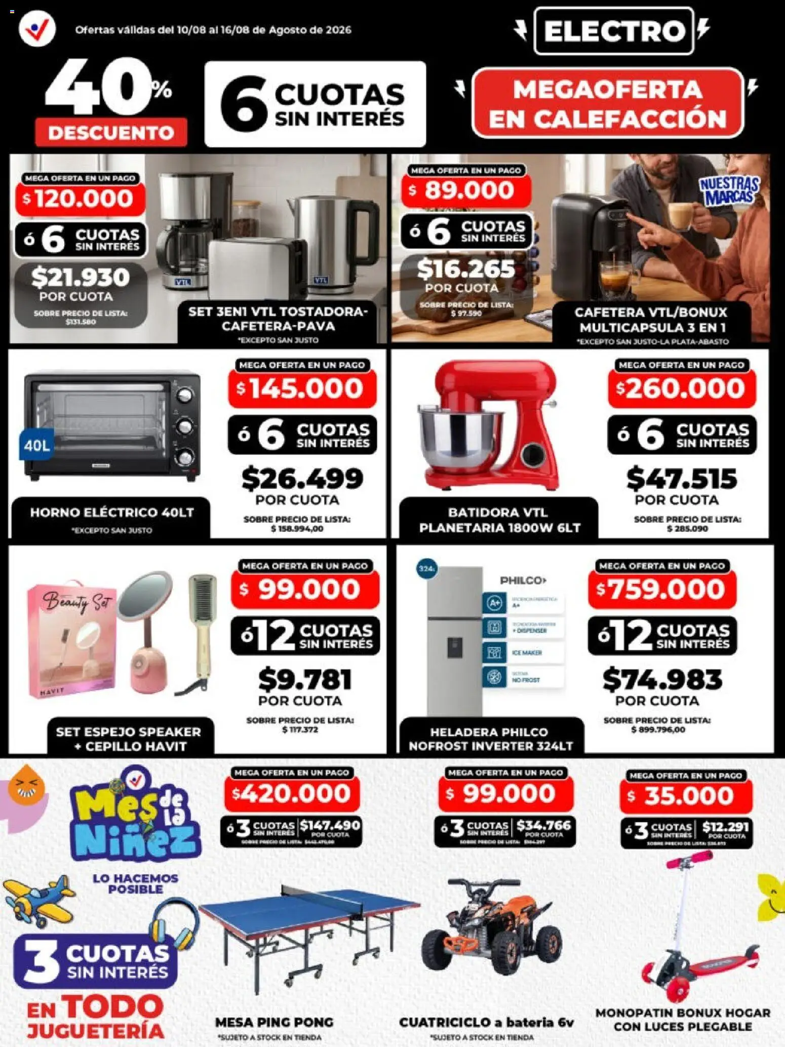 Vital - Especial de nonfood Mar del Plata │ válido desde el 10/08/2026 | Página: 2 | Productos: Monopatin, Batidora, Sobre, Batería