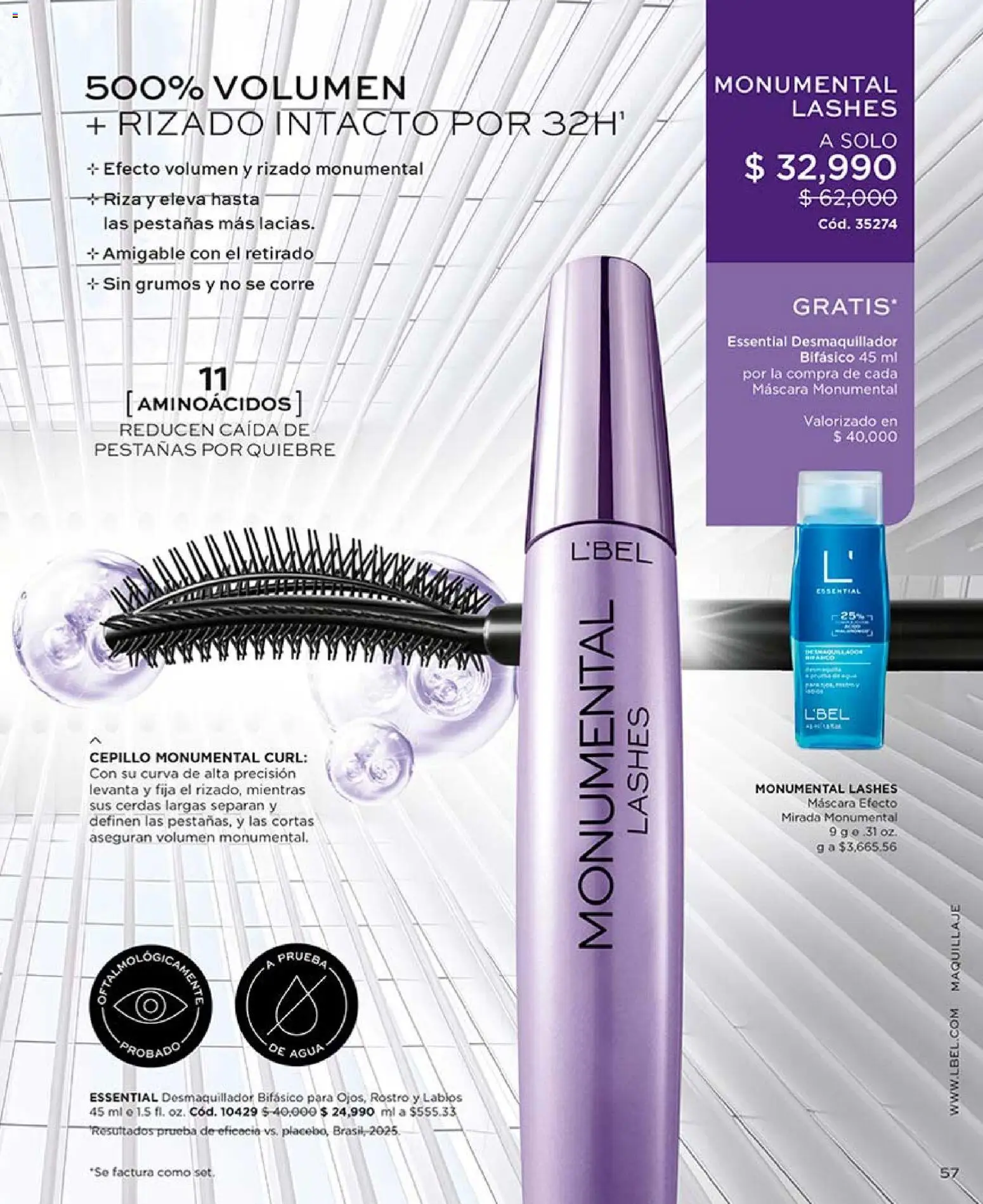L'Bel revista - valida desde el 04.05.2026 | Página: 61 | Productos: Agua, Maquillaje, Cepillo, Máscara