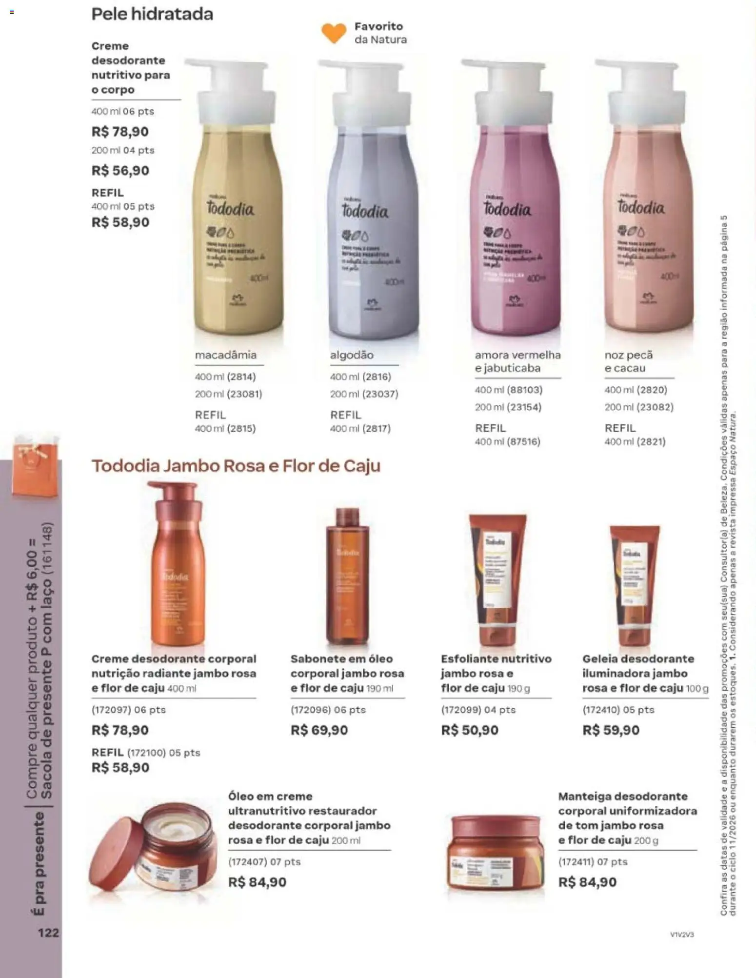 Natura Folheto - válido de 29/06/2026 | Página: 122 | Produtos: Macadâmia, Manteiga, Creme, Algodão