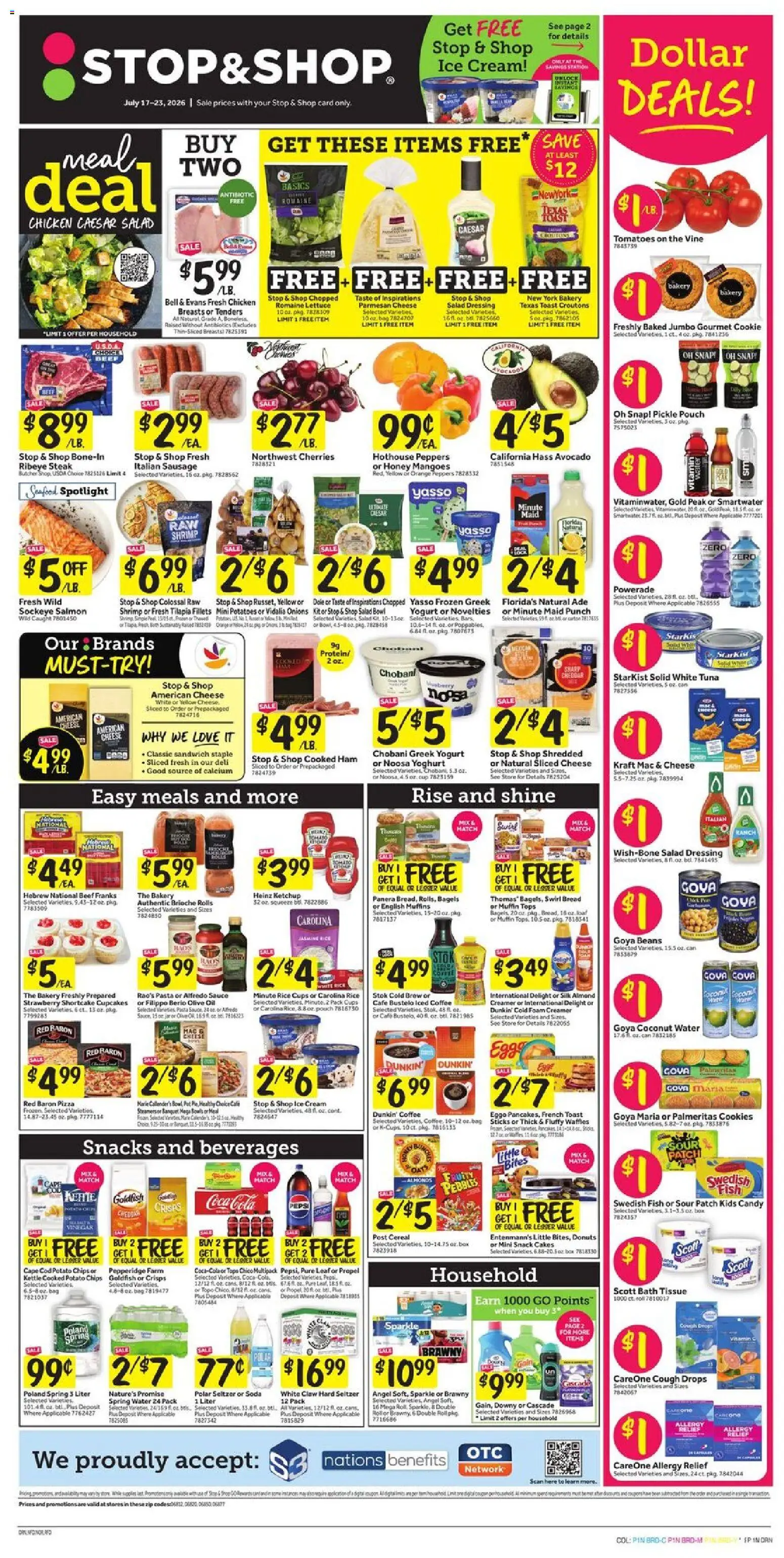 Stop & Shop Weekly Circular - CT - valid from 07/17/2026 | Page: 1 | Products: Peppers, Bread, Pizza, Beef